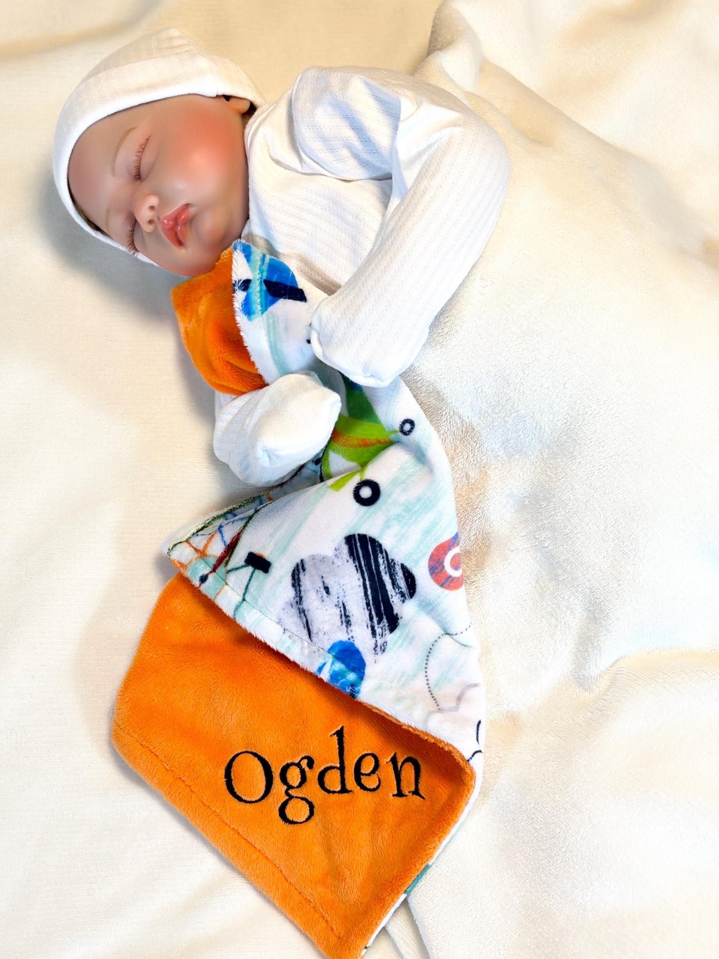 Personalized Baby Blanket - Airplanes in the sky Minky Baby Blanket - You choose back, Custom Baby Blanket, Baby shower gift, newborn gift