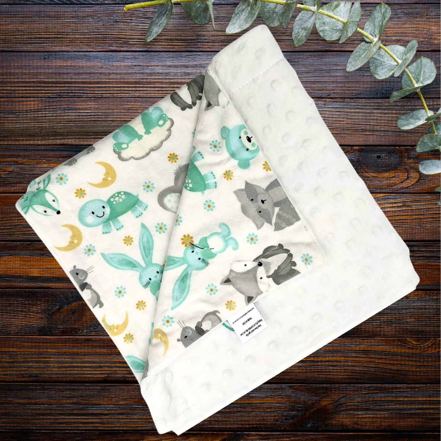 Charming Critters Flannel and Minky Baby Blanket - Ideal for Crib, Stroller, and Adventures