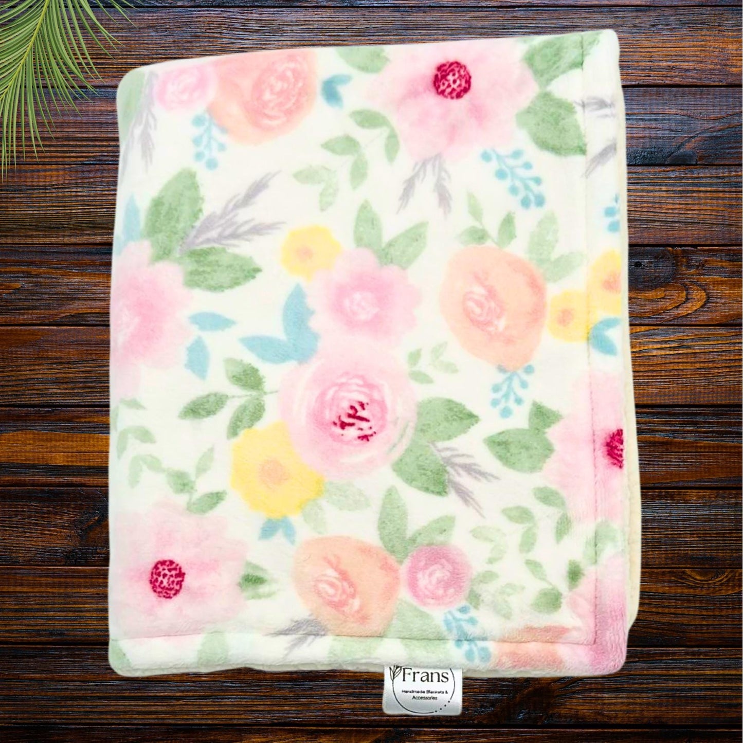 Pink Floral Minky and Sherpa Baby Lovey for Soft and Cozy Snuggles, Luxury Minky Baby Security, High Quality Baby Shower Gift, Baby Comfort