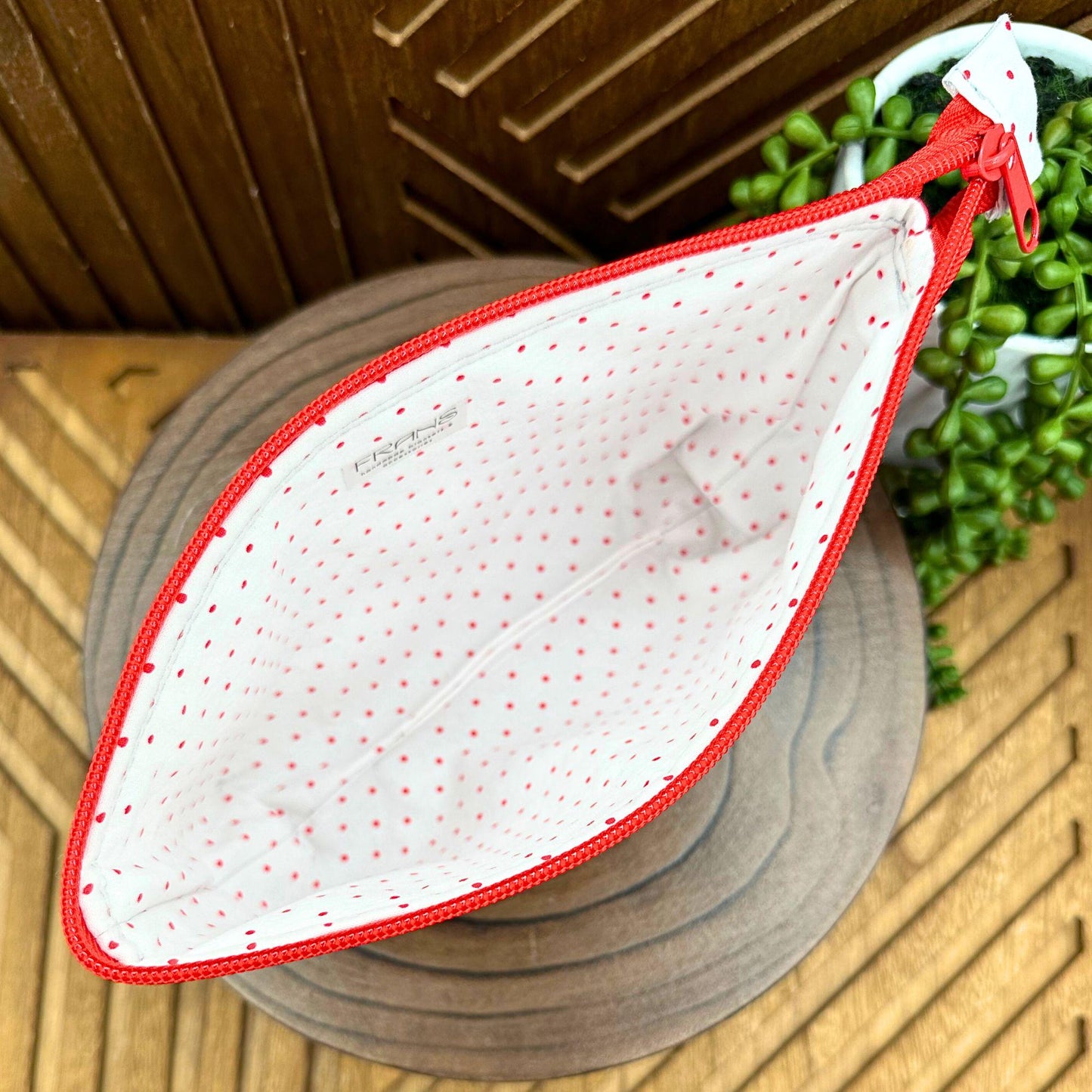 Stylish Red Polka Dot Travel Makeup Bag: Ideal for Cosmetics, Gadgets, and Essentials"