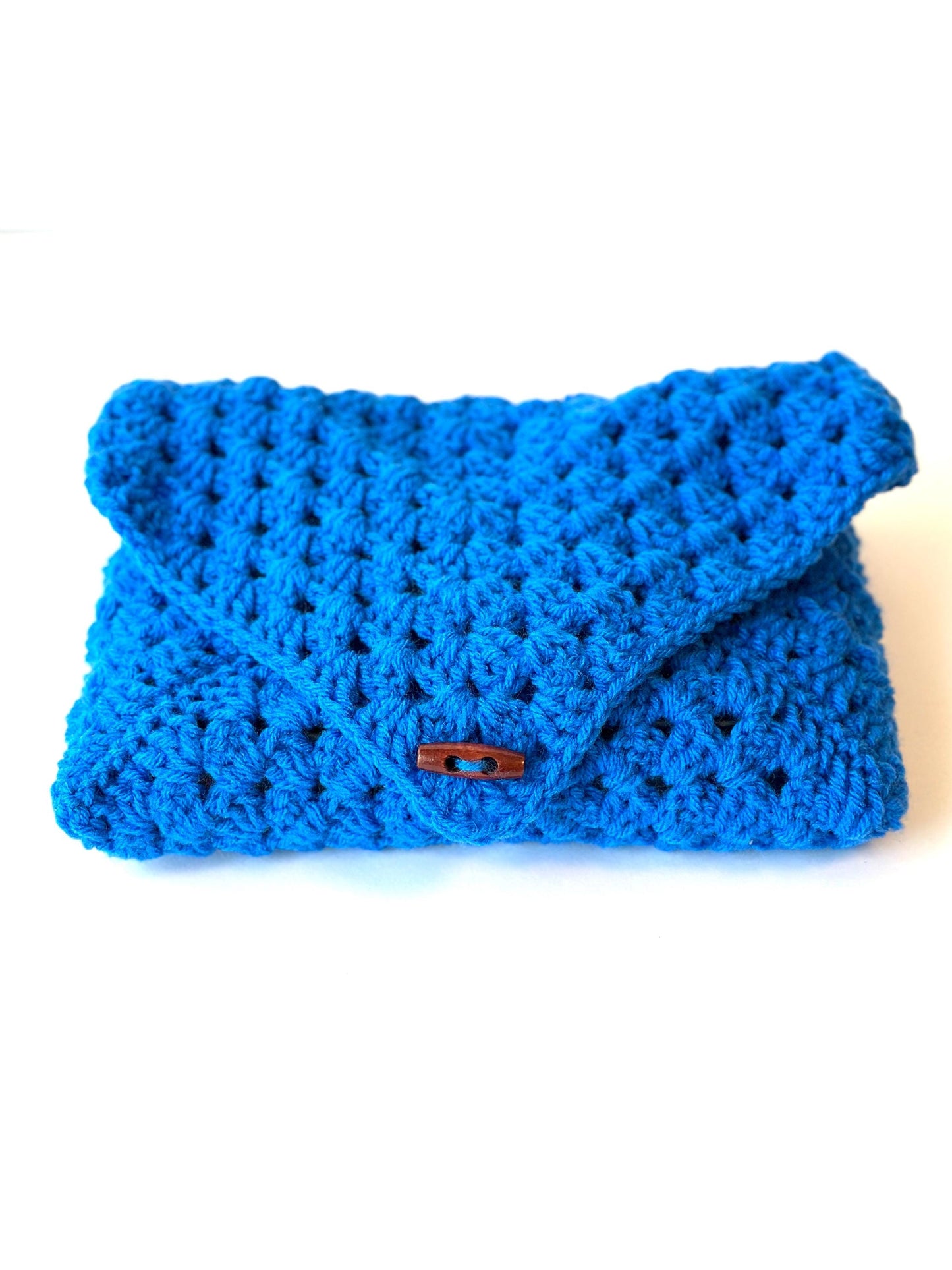 Blue Crocheted Book Sleeve β Envelope Style Cozy for Kindle Paperwhite and or Paperback, Soft Textured Crochet Book Cover, Gift for Readers
