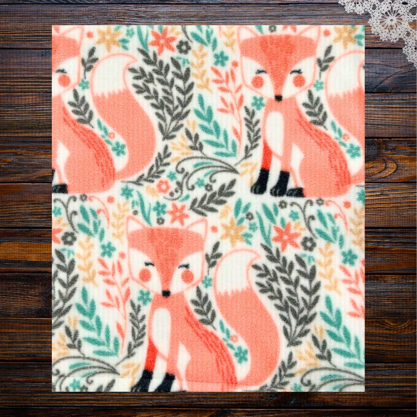 Peach Fox Cozy Fleece Baby Blanket - Perfect for Tummy Time & Travel