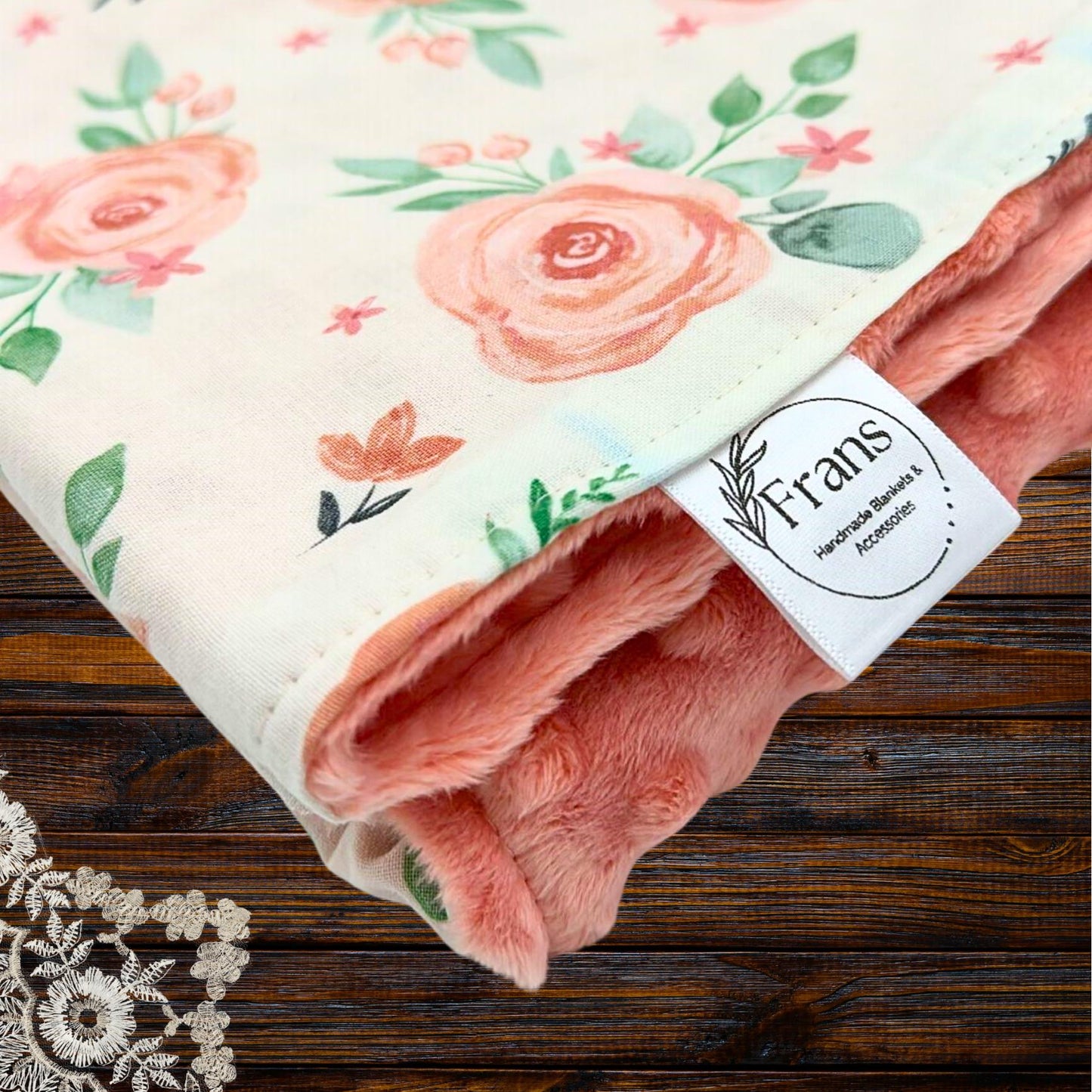 Adorable Blossom Peach Baby Blanket - Perfect for Tummy Time and On-the-Go Snuggles!