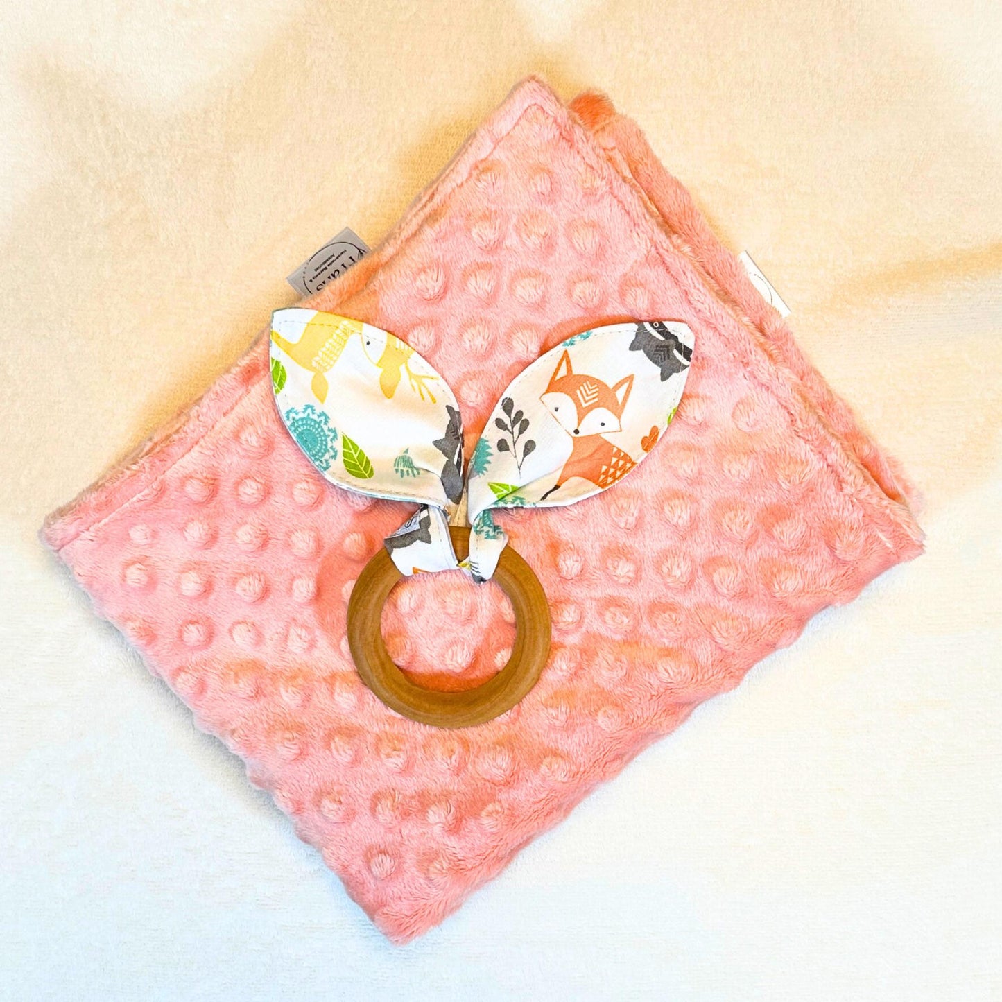 Snuggle-Ready Peach Dot Minky Baby Lovey - High-Quality Security Blanket for Infants