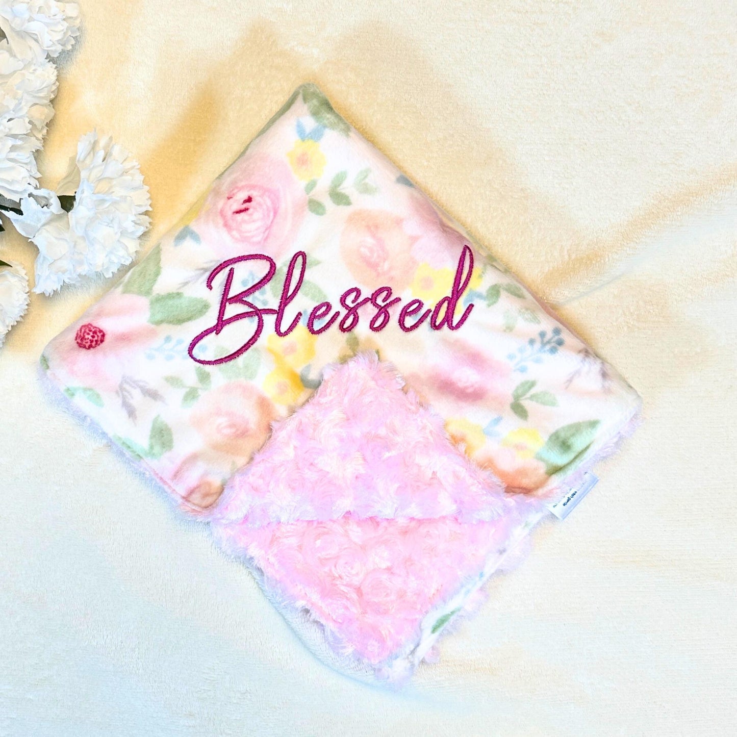 Soft Rosebud Minky Baby Lovey - Ultimate Security Blanket for Your Little One