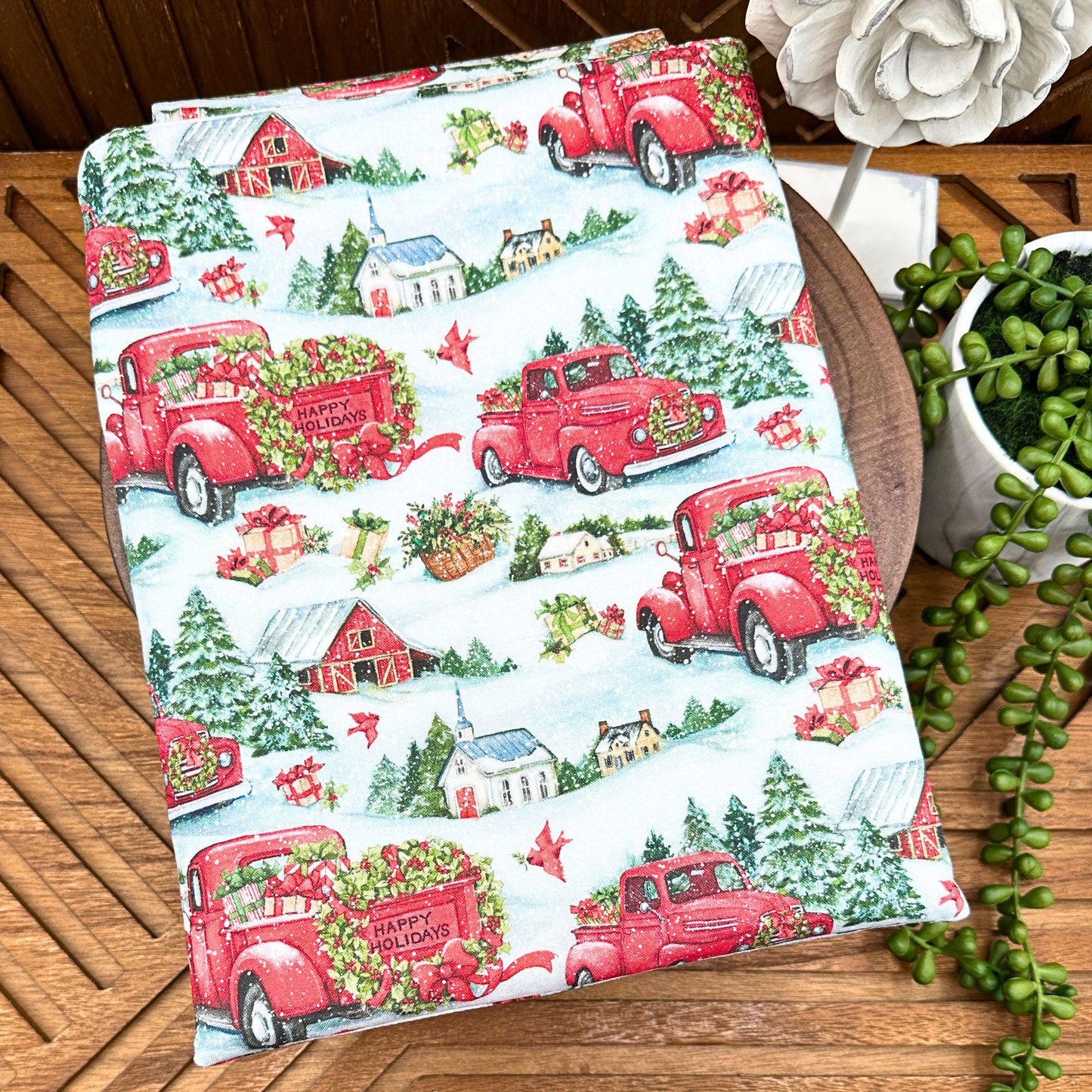 IPAD Sleeve, Stylish Red Holiday IPAD Pouch | Farmhouse-Inspired Tablet Cover