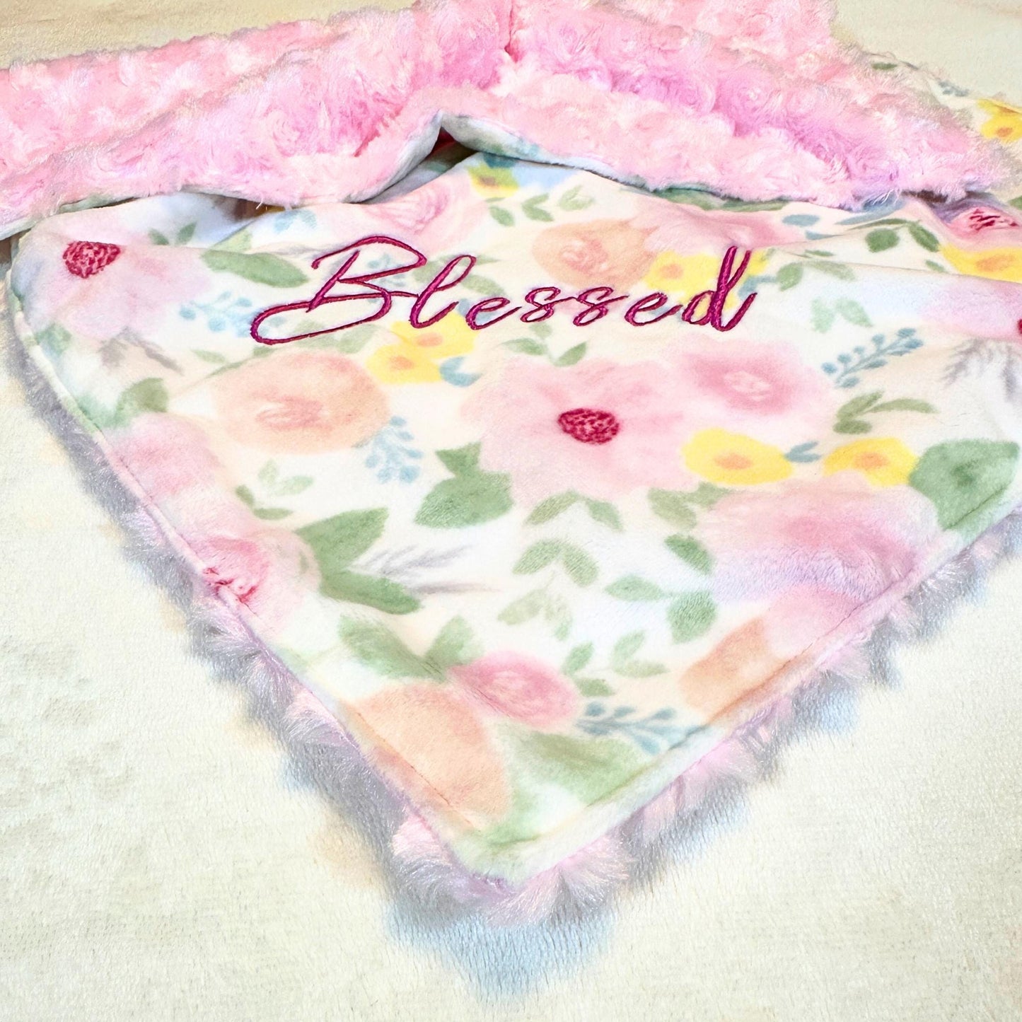 Soft Rosebud Minky Baby Lovey - Ultimate Security Blanket for Your Little One