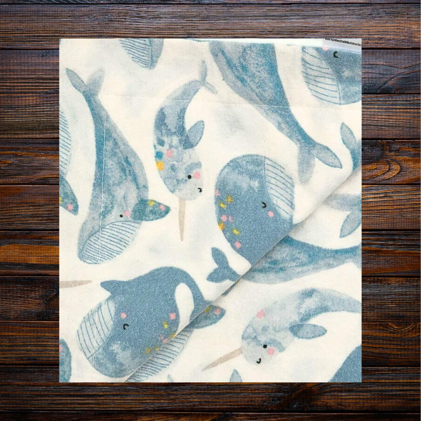Luxury Whale-Themed Baby Blanket & Burp Cloth Gift Set, Stroller Blanket, Baby Gift Set
