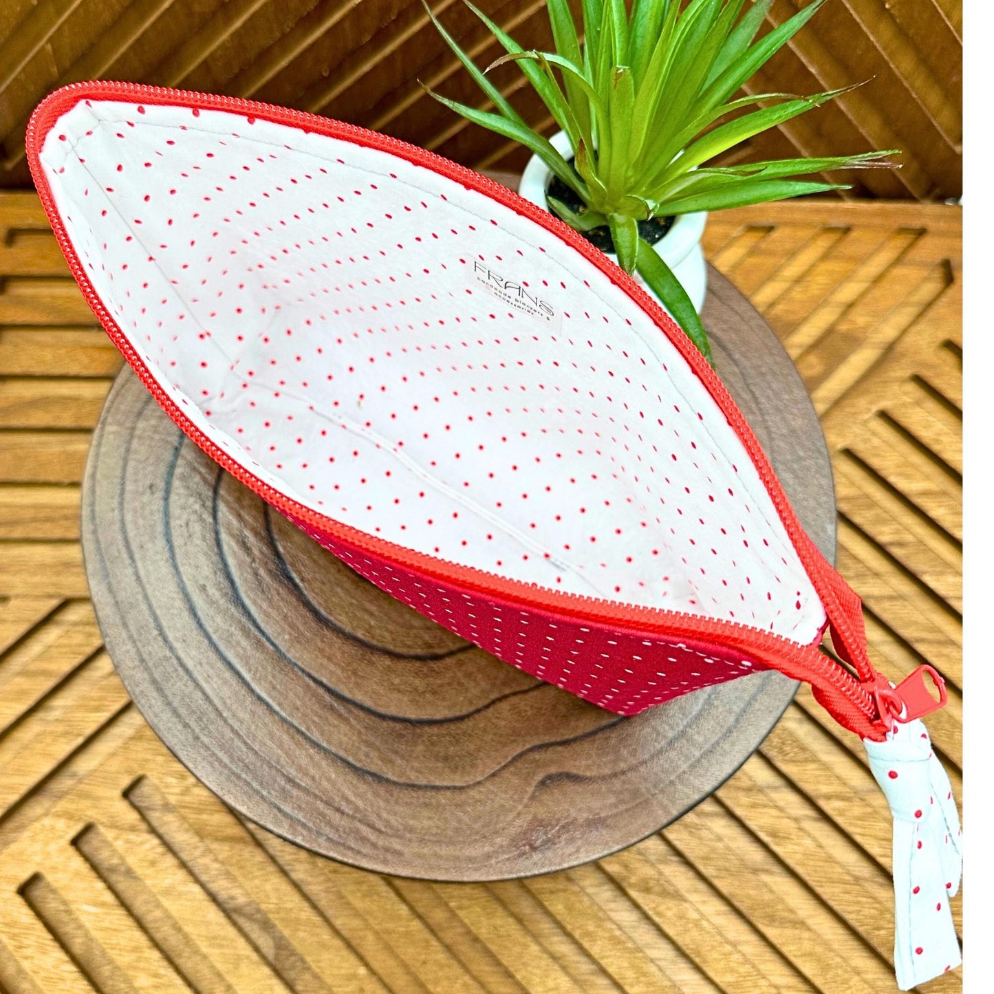 Stylish Red Polka Dot Makeup Bag: Ideal for Cosmetics, Gadgets & Daily Use!