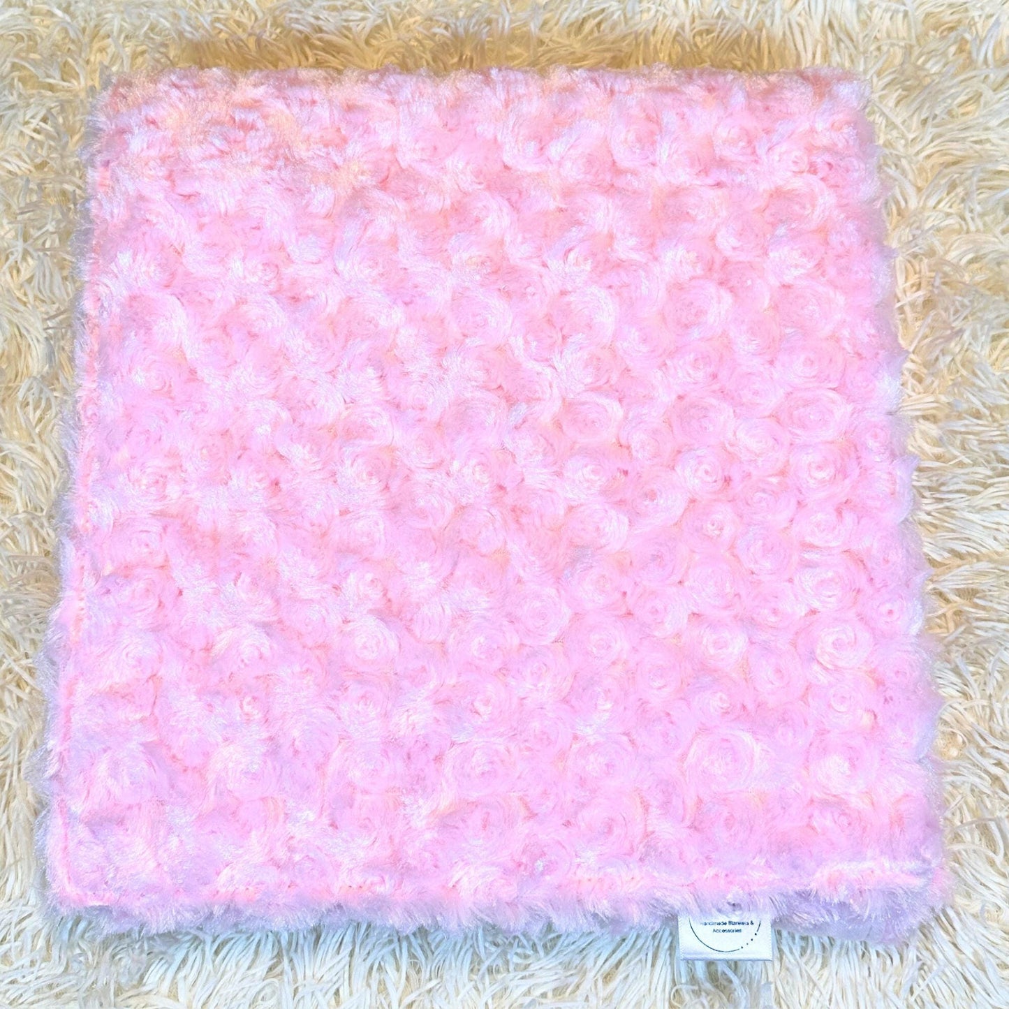 Pink Rosebud Minky Baby Blanket with Matching Lovey – Soft, Handmade Set for Extra Comfort and Cuddles