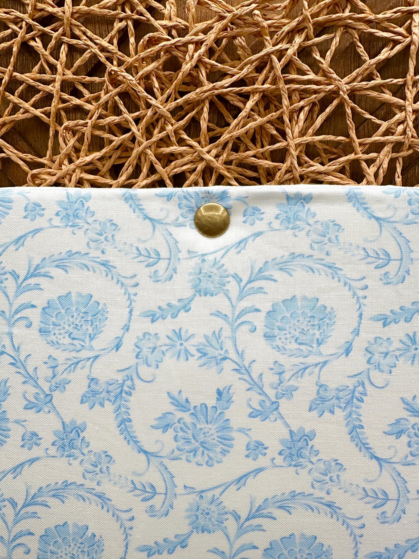 Book Sleeve, Blue Coquette Design, Foam Padding for Books and Tablets, Custom Book Cover Sizes Available