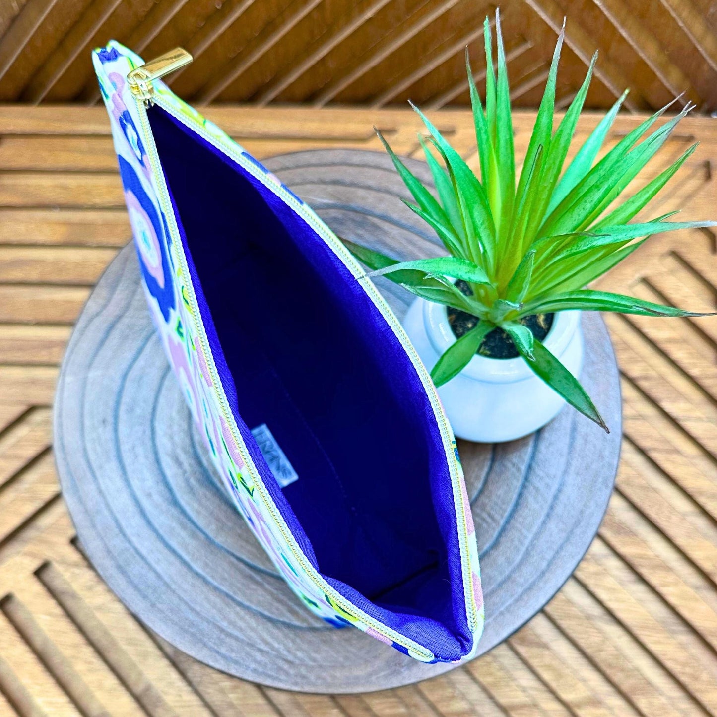 Groovy Vibes: Purple Versatile Makeup Bag for Cosmetics and More