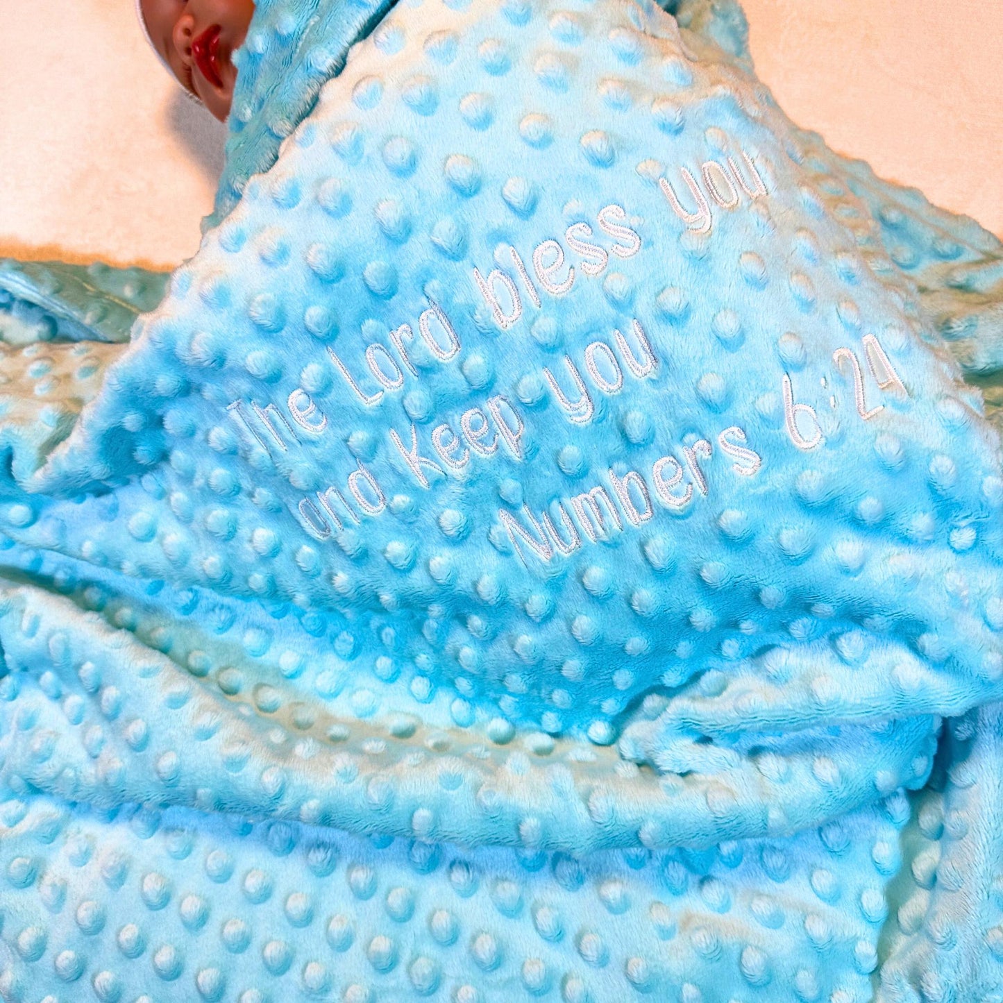 Cozy Cloud: Luxurious Blue Minky Baby Blanket for Cuddles Anywhere