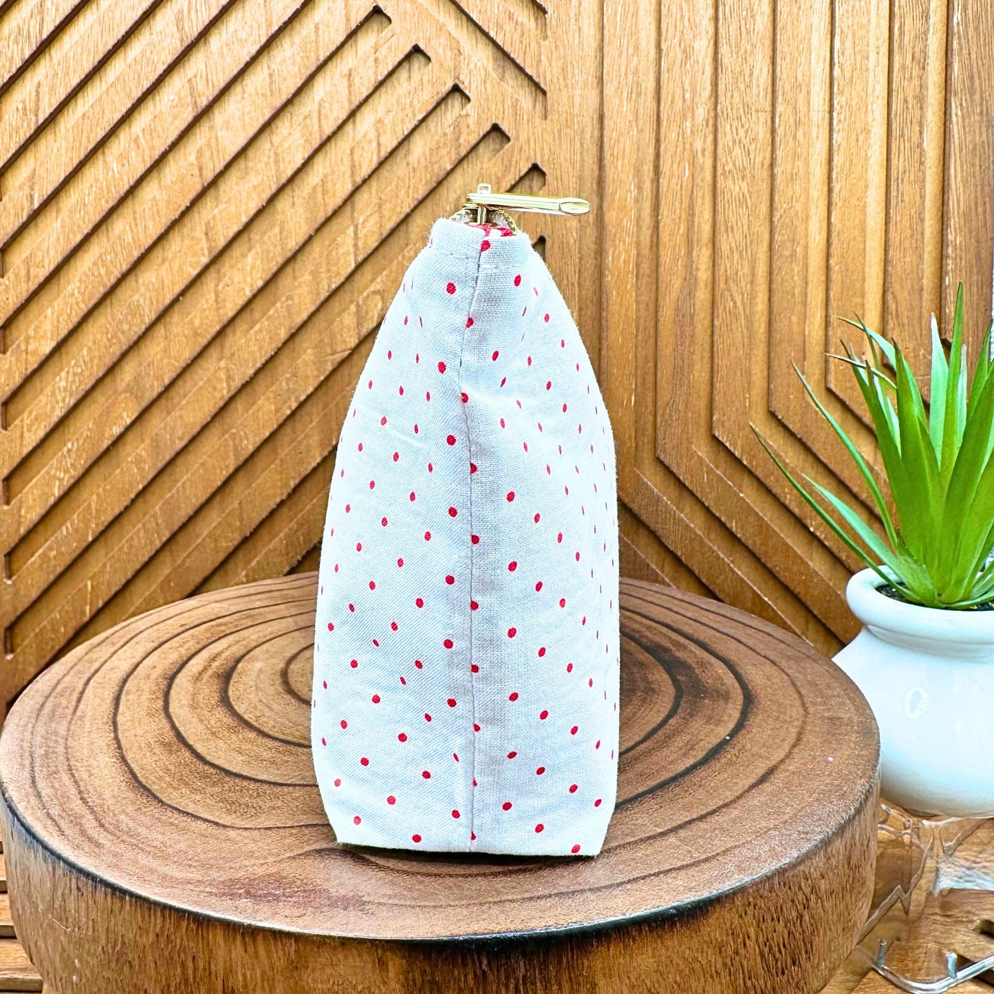 Charming Polka Dot Cosmetic Makeup Bag - Luxe Travel Organizer & Pencil Case travel pouch, luxe organizer, pencil pouch, carry all
