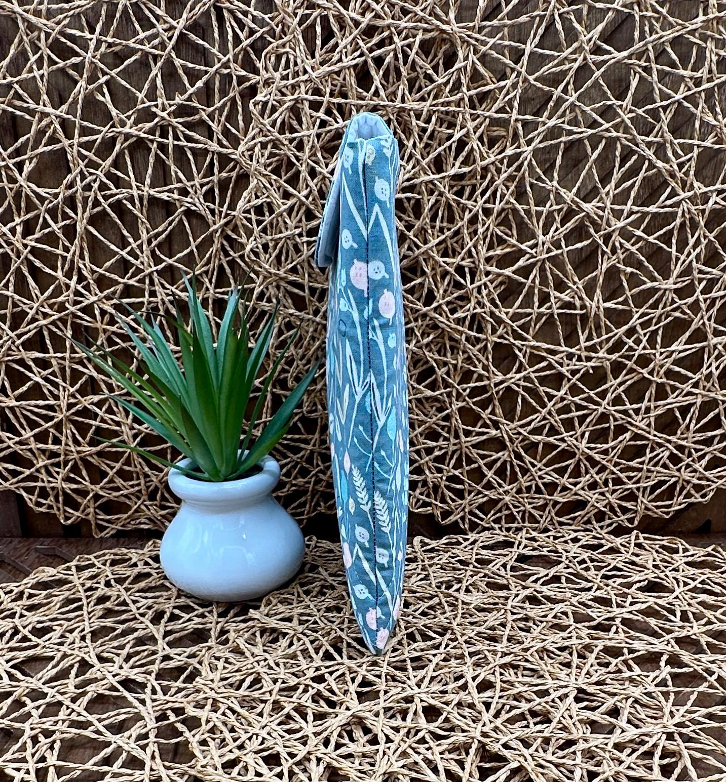 Kindle Paperwhite Sleeve - Feminine Sage Green Boho Floral Print, Foam Padded Electronic Cover, Customize with snap and personalization!