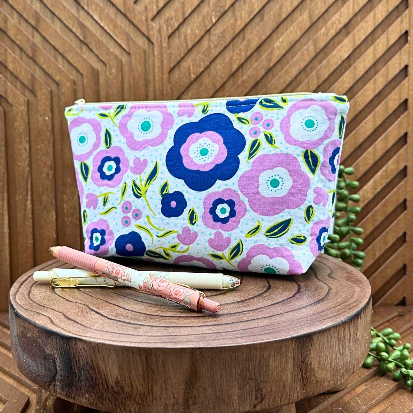 Groovy Vibes: Purple Versatile Makeup Bag for Cosmetics and More