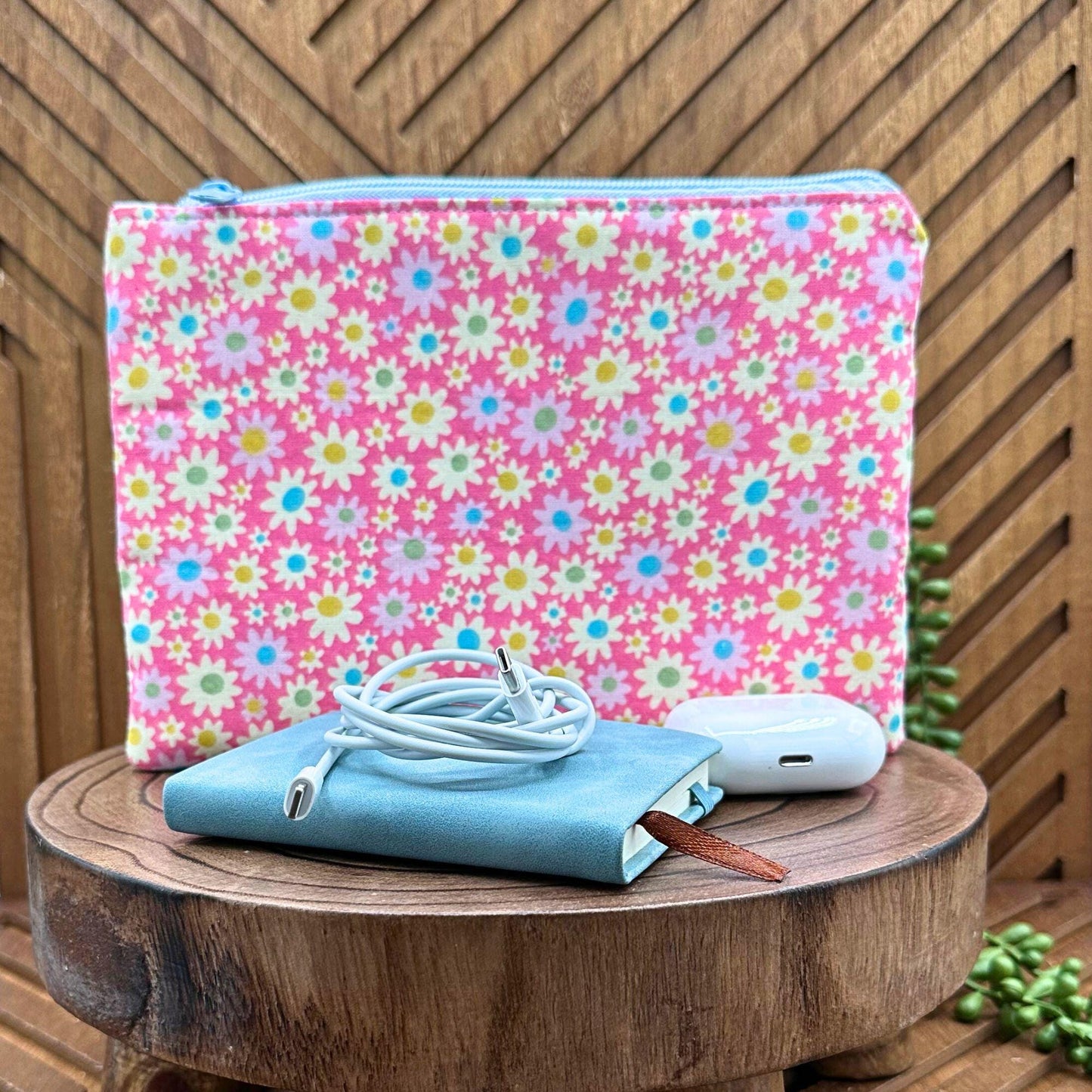 Adorable Pink Blossom Makeup Bag Set - Perfect for Cosmetics and More!