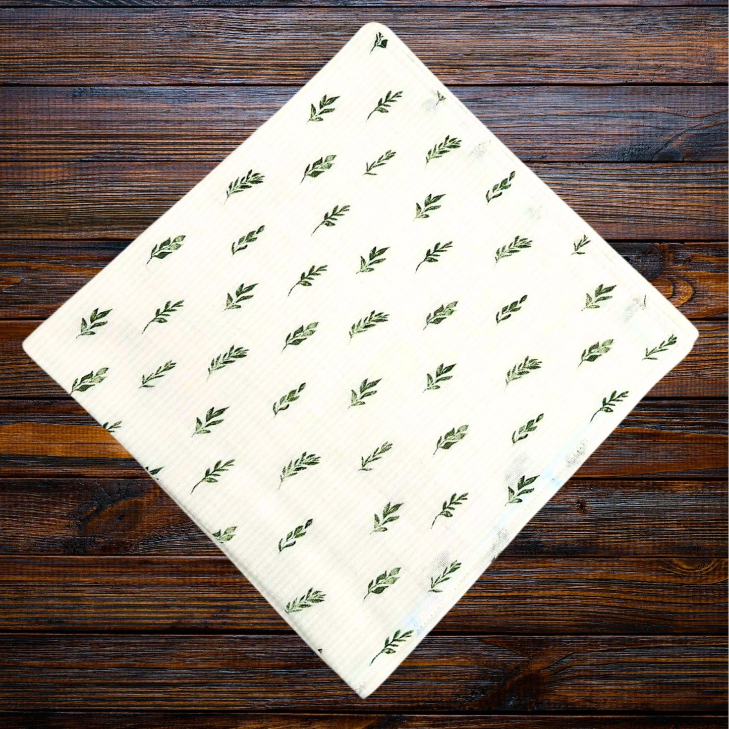 Botanical Bliss: Muslin & Flannel Baby Blanket with Two Matching Burp Cloths
