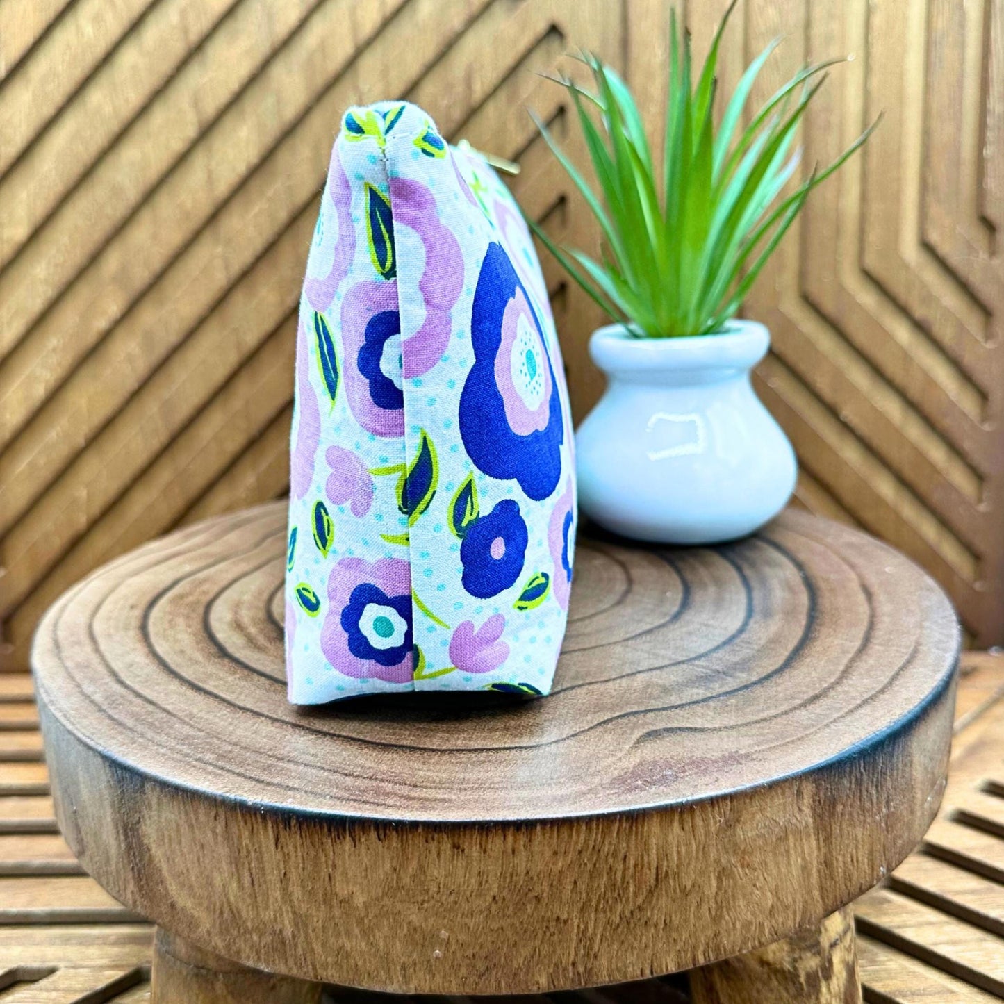 Groovy Vibes: Purple Versatile Makeup Bag for Cosmetics and More