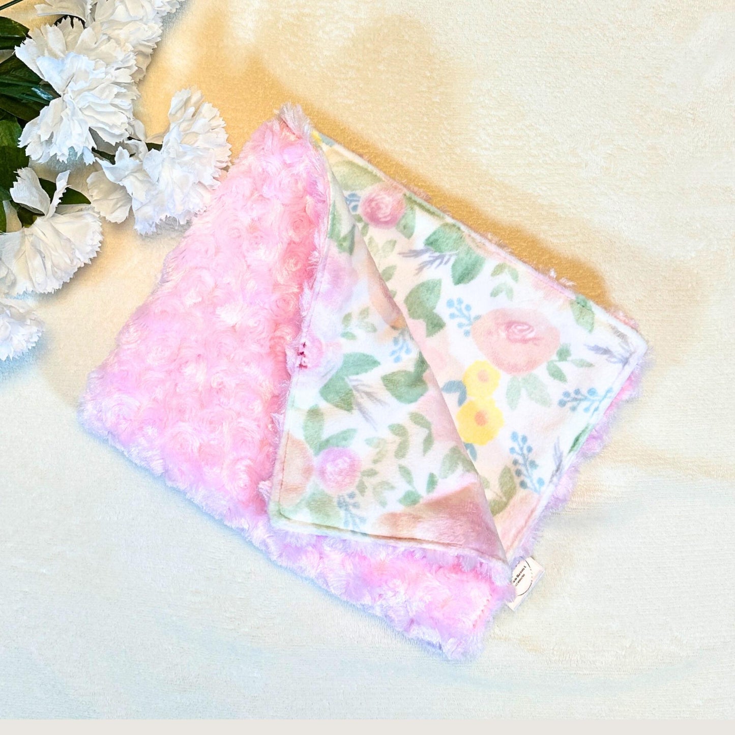 Soft Rosebud Minky Baby Lovey - Ultimate Security Blanket for Your Little One
