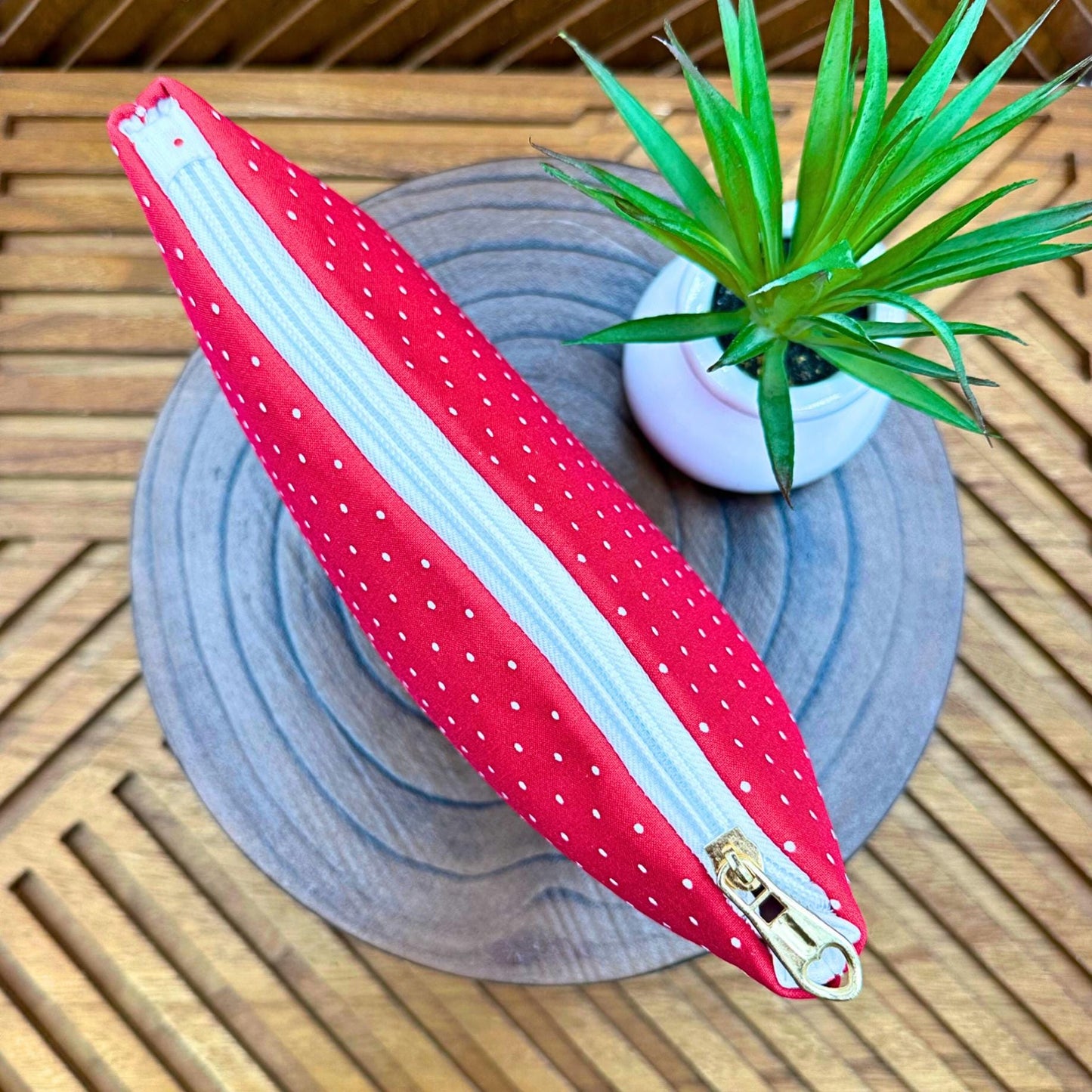 Chic Red Polka Dot Makeup Bag: Perfect Organizer for Beauty, Travel & Essentials