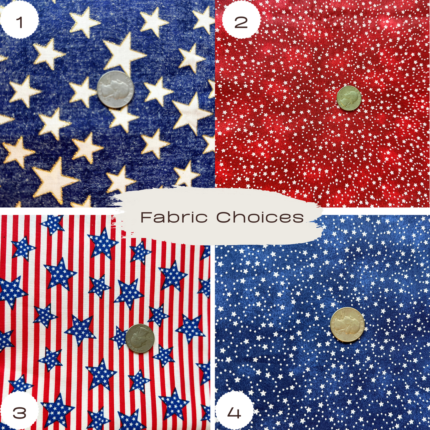 Personalized 4th of July Scrunchie Dog Bandana – Reversible, No Ties or Snaps, Slip-On Style – Custom Pet Name – Red White & Blue Patriotic