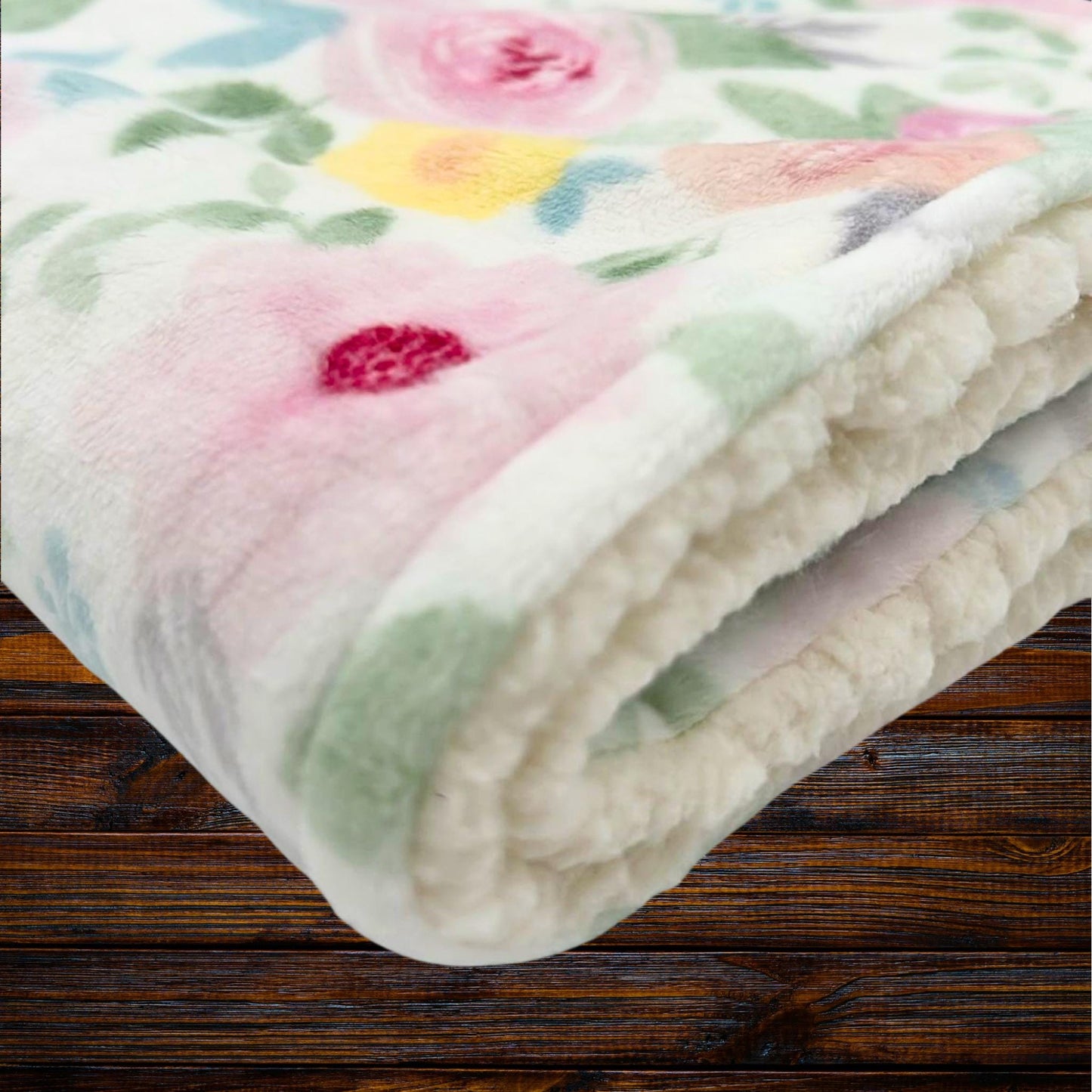 Pink Floral Minky and Sherpa Baby Lovey for Soft and Cozy Snuggles, Luxury Minky Baby Security, High Quality Baby Shower Gift, Baby Comfort