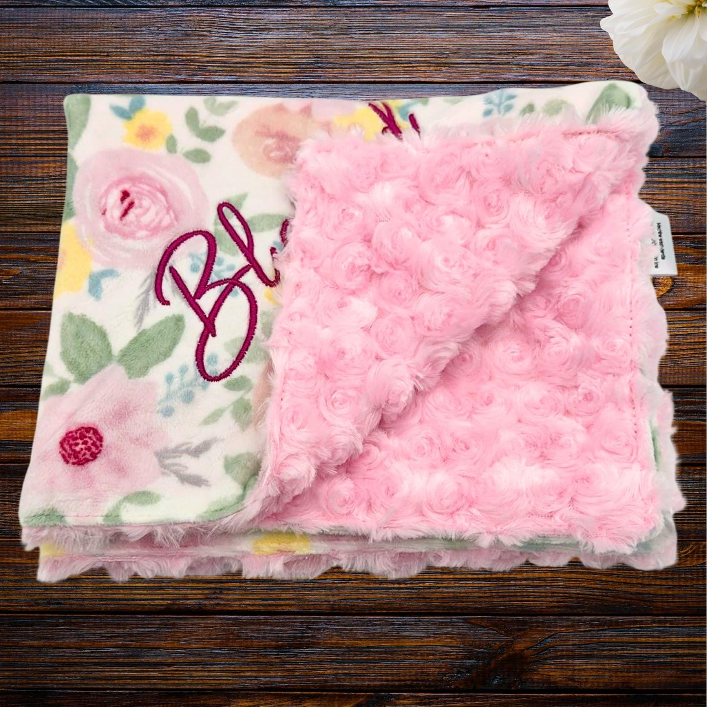 Soft Rosebud Minky Baby Lovey - Ultimate Security Blanket for Your Little One