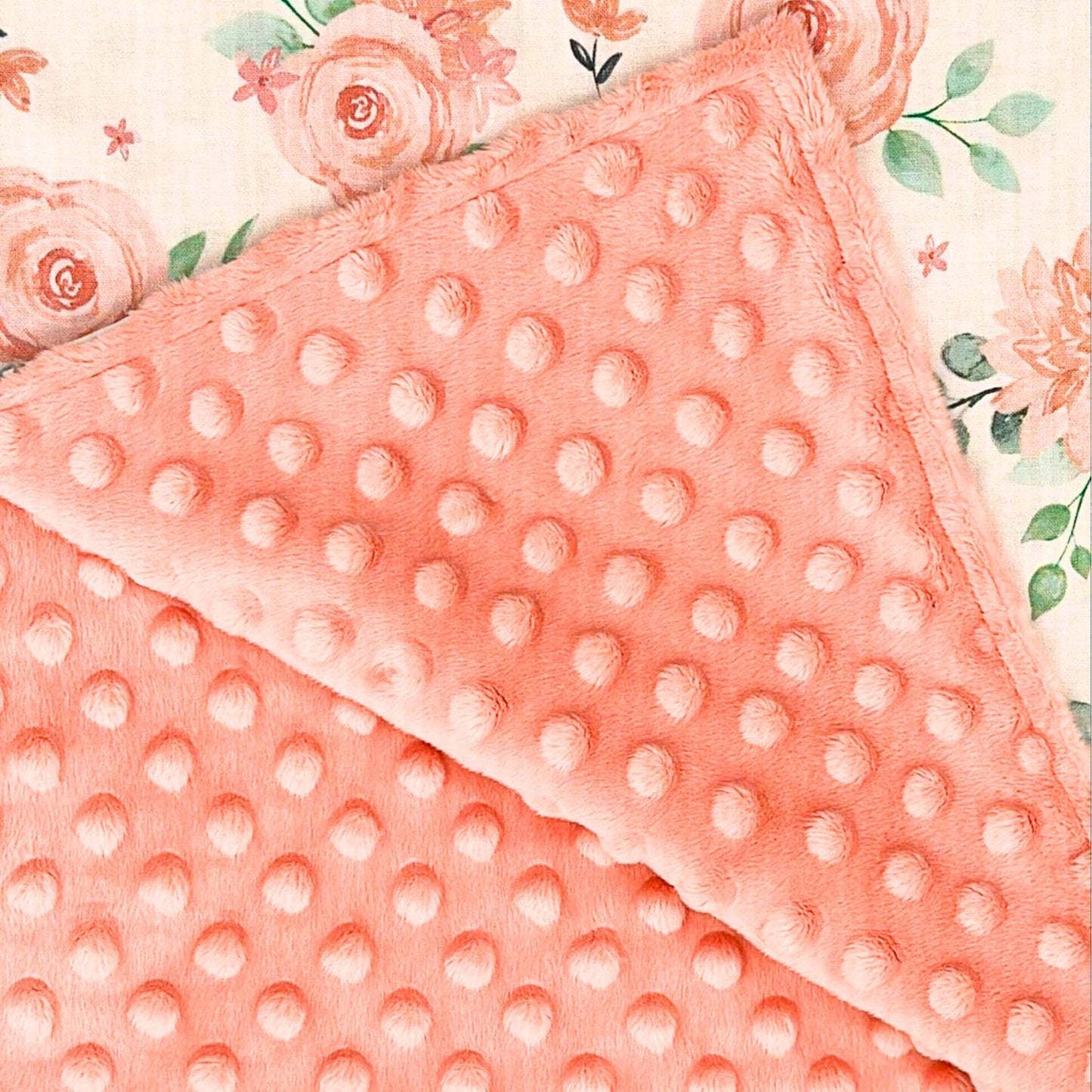 Adorable Blossom Peach Baby Blanket - Perfect for Tummy Time and On-the-Go Snuggles!