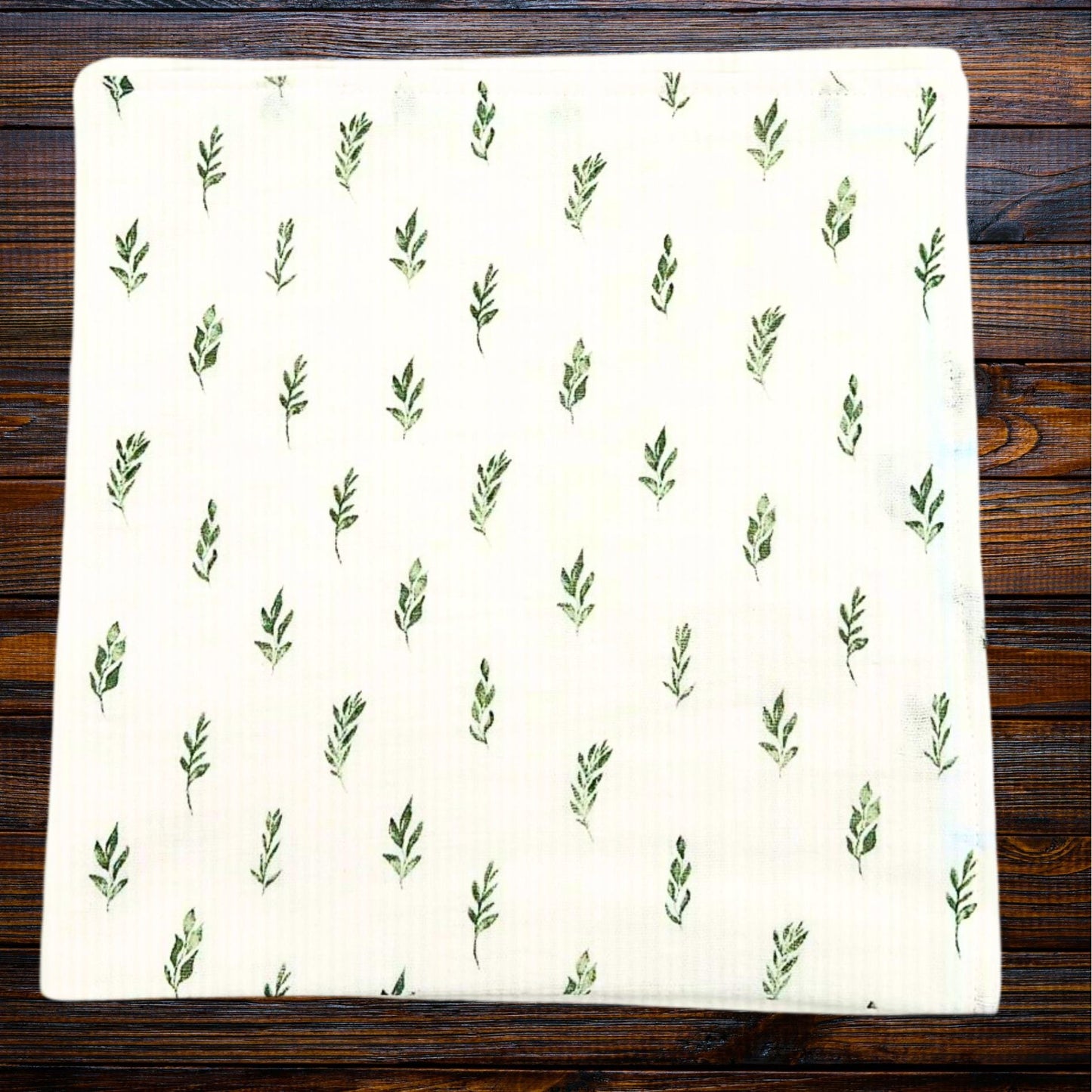 Botanical Bliss: Muslin & Flannel Baby Blanket with Two Matching Burp Cloths