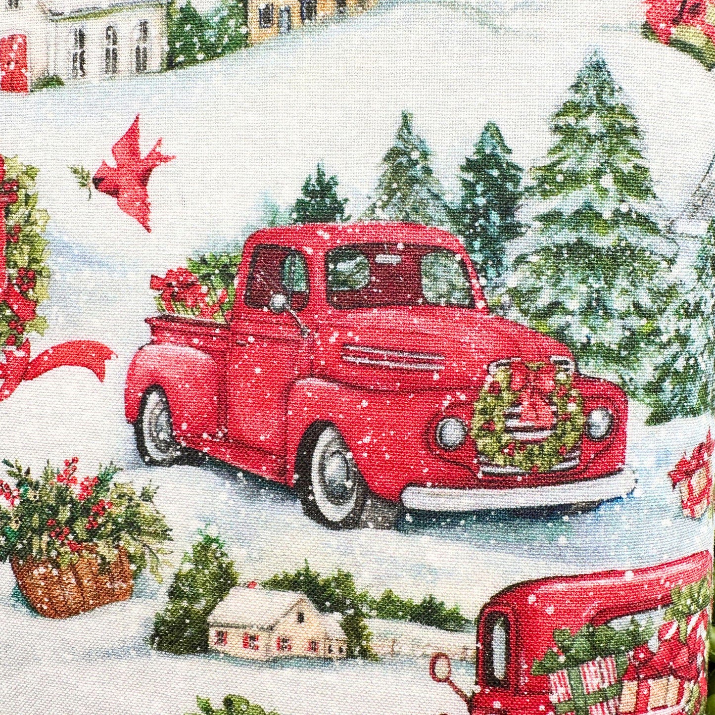 IPAD Sleeve - Festive Red Farm Truck Design, Christmas Pouch & Book Cover Gift