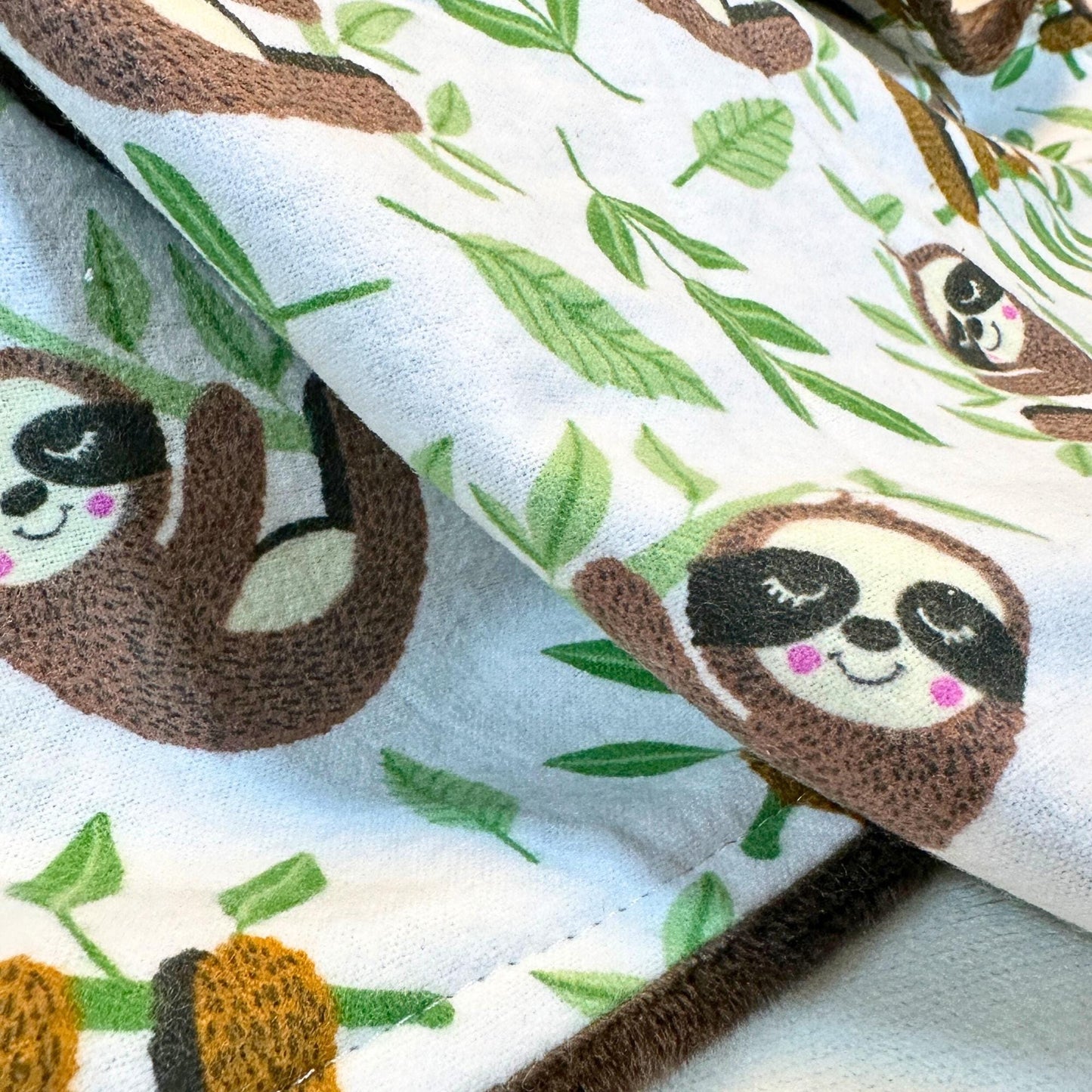 Luxury Baby Gift Set: Embroidered Brown Minky Blanket & Coordinating Burp Cloths