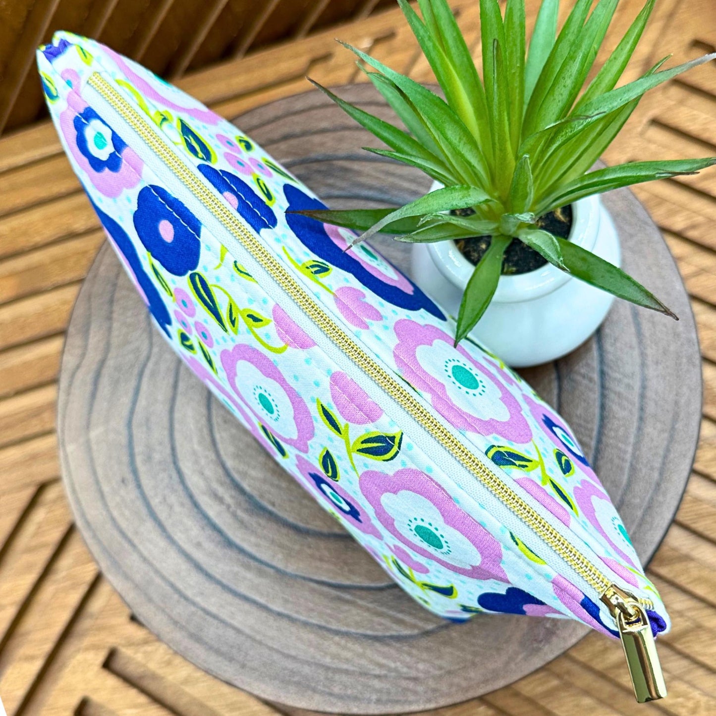 Groovy Vibes: Purple Versatile Makeup Bag for Cosmetics and More