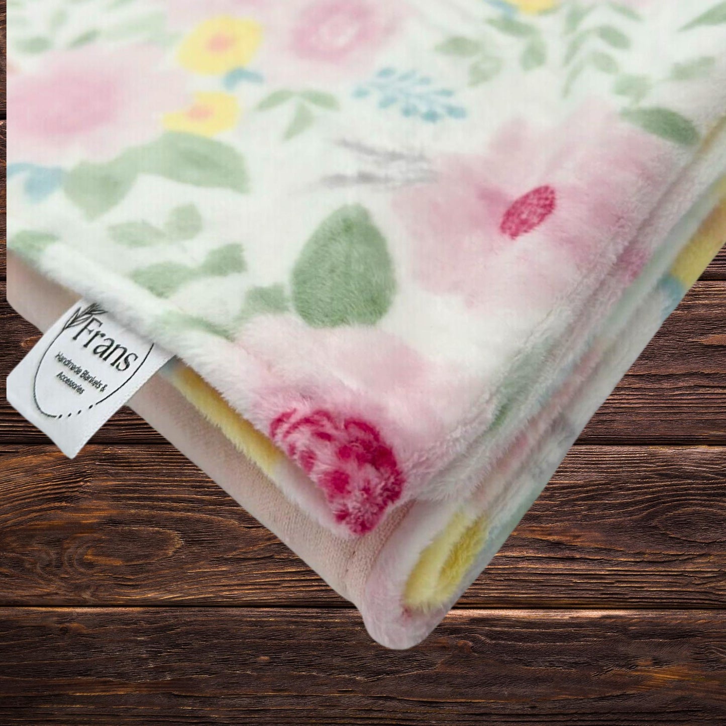 Floral Minky and Flannel Handmade Baby Blanket, Dreamy Floral Minky Baby Wrap, Soft Floral Minky Snuggle Blanket, Plush Stroller Blanket