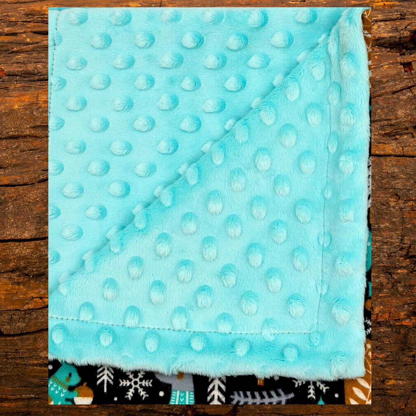 Winter Forest Animal Minky Blanket & Burp Cloth Duo – Snuggly Baby Gift Set