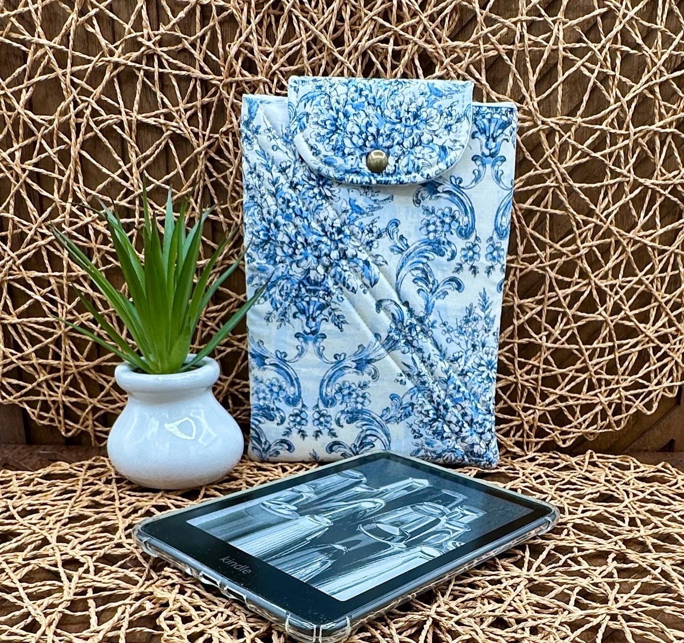 personalized blue floral kindle paperwhite sleeve