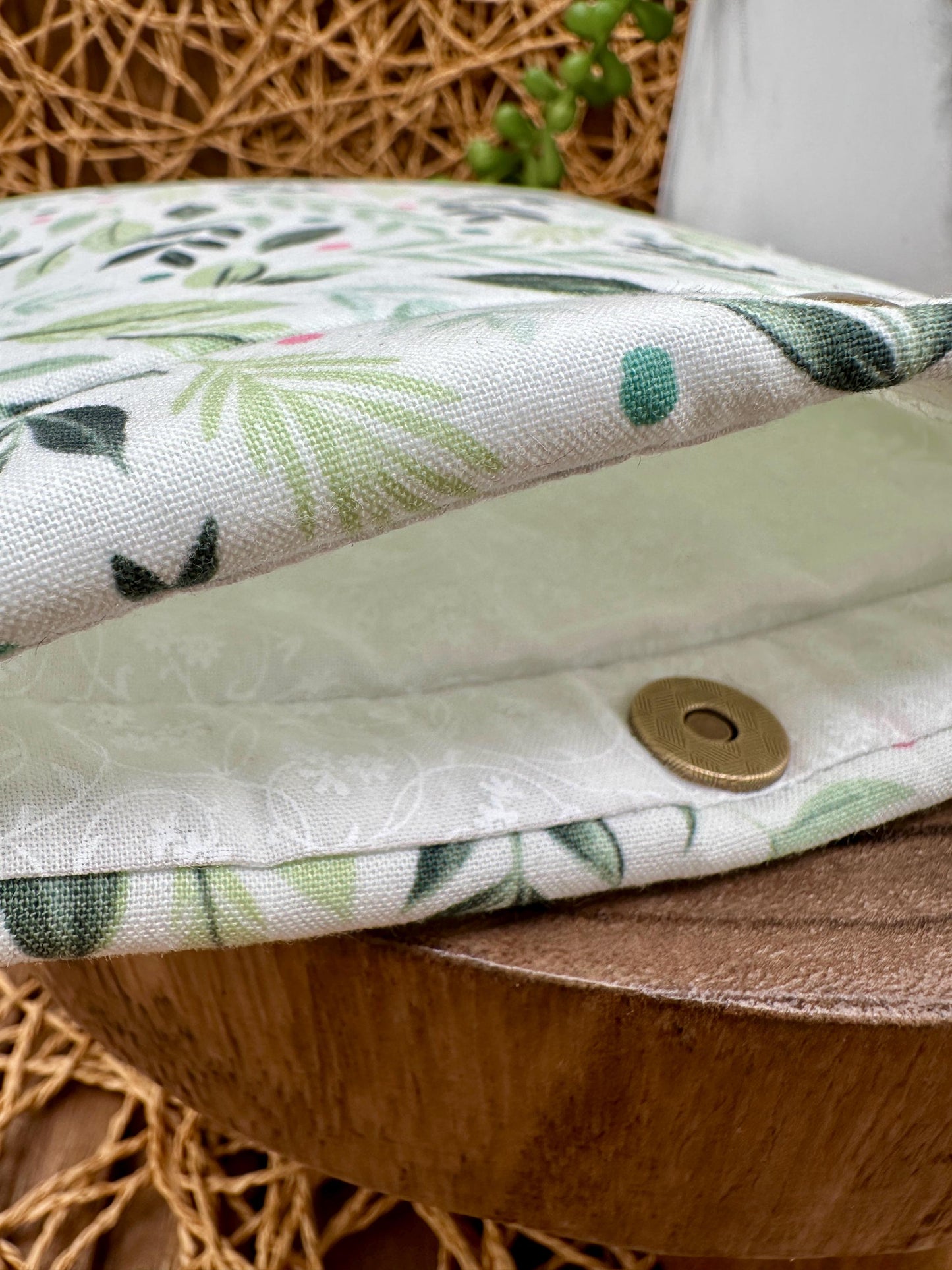 Kindle Basic 11th Generation Sleeve and Eyeglass Case Duo β Botanical Green Leaf Pattern, Chic & Functional