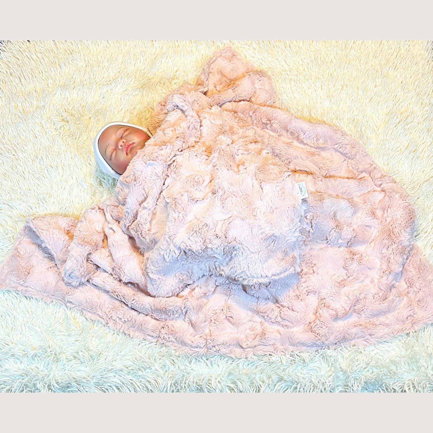 Blush Minky Baby Blanket Set for Soft and Cozy Snuggles, Luxury Minky Baby Wrap, Cuddly Newborn Blanket, High Quality Baby Shower Gift