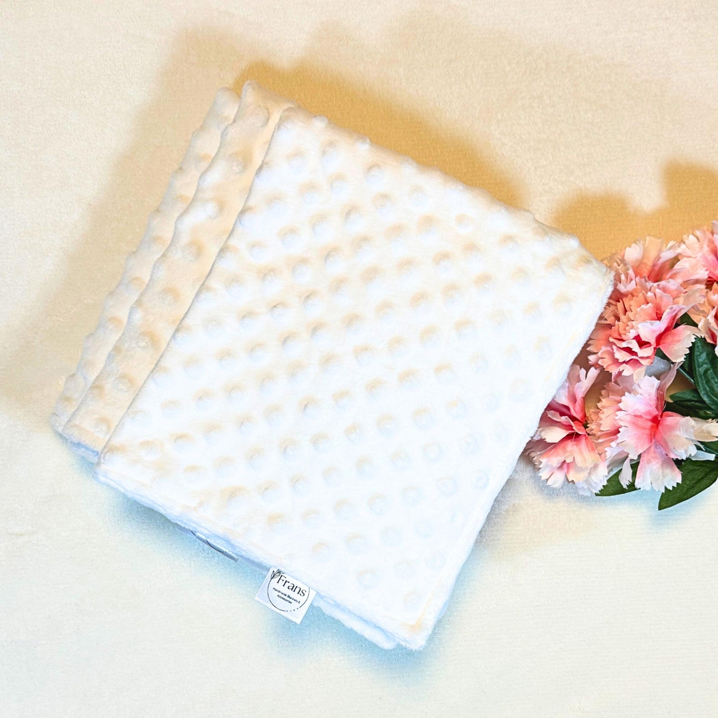 Classic White Dot Minky Baby Lovey – Ideal for On-the-Go Snuggles, Baby Comfort and Security, Portable Reassurance, snuggle buddy