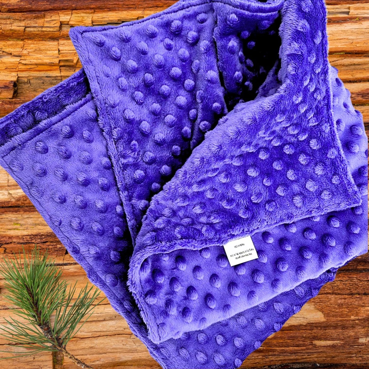 Cozy Minky Baby Blanket - Adorable Purple Dot Embroidery for Every Cuddle!