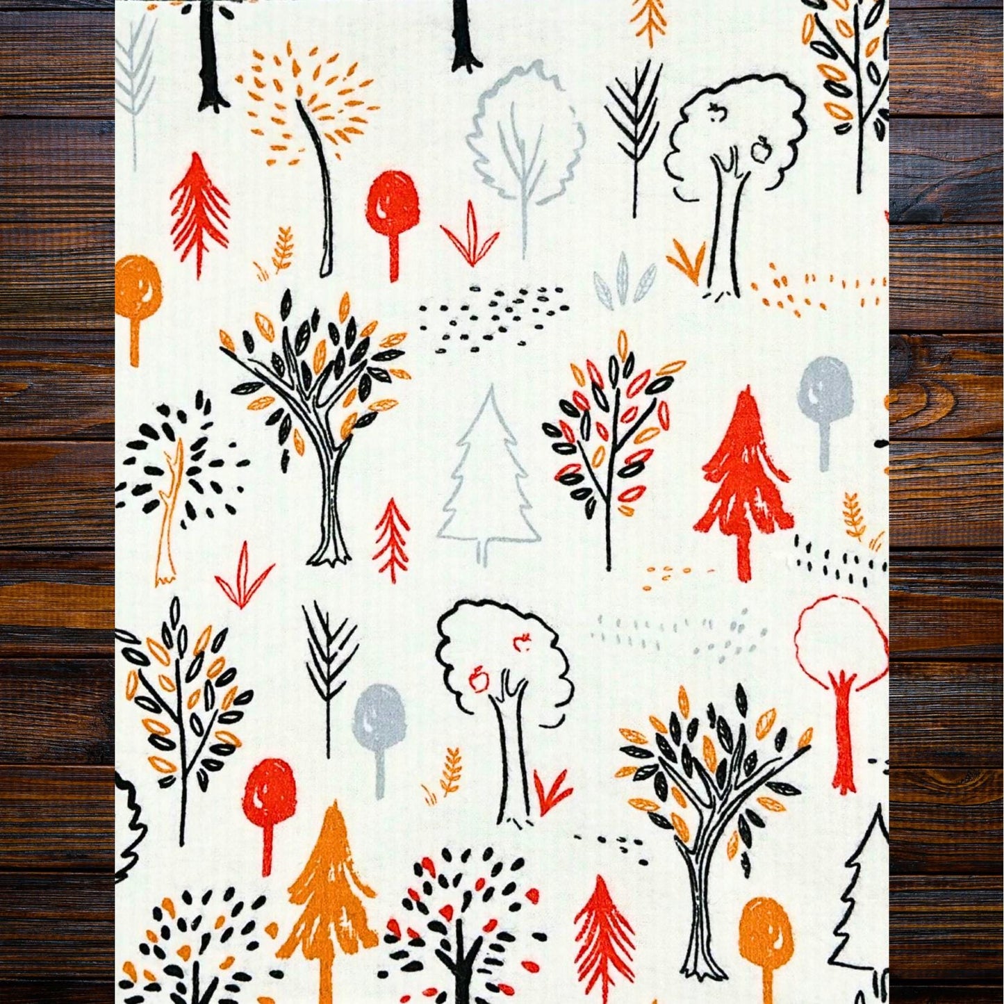 Harvest Tree Flannel Baby Blanket, Woodsy Hugs Baby Blanket Shower Gift, Warm Cotton Flannel Nursery Decor