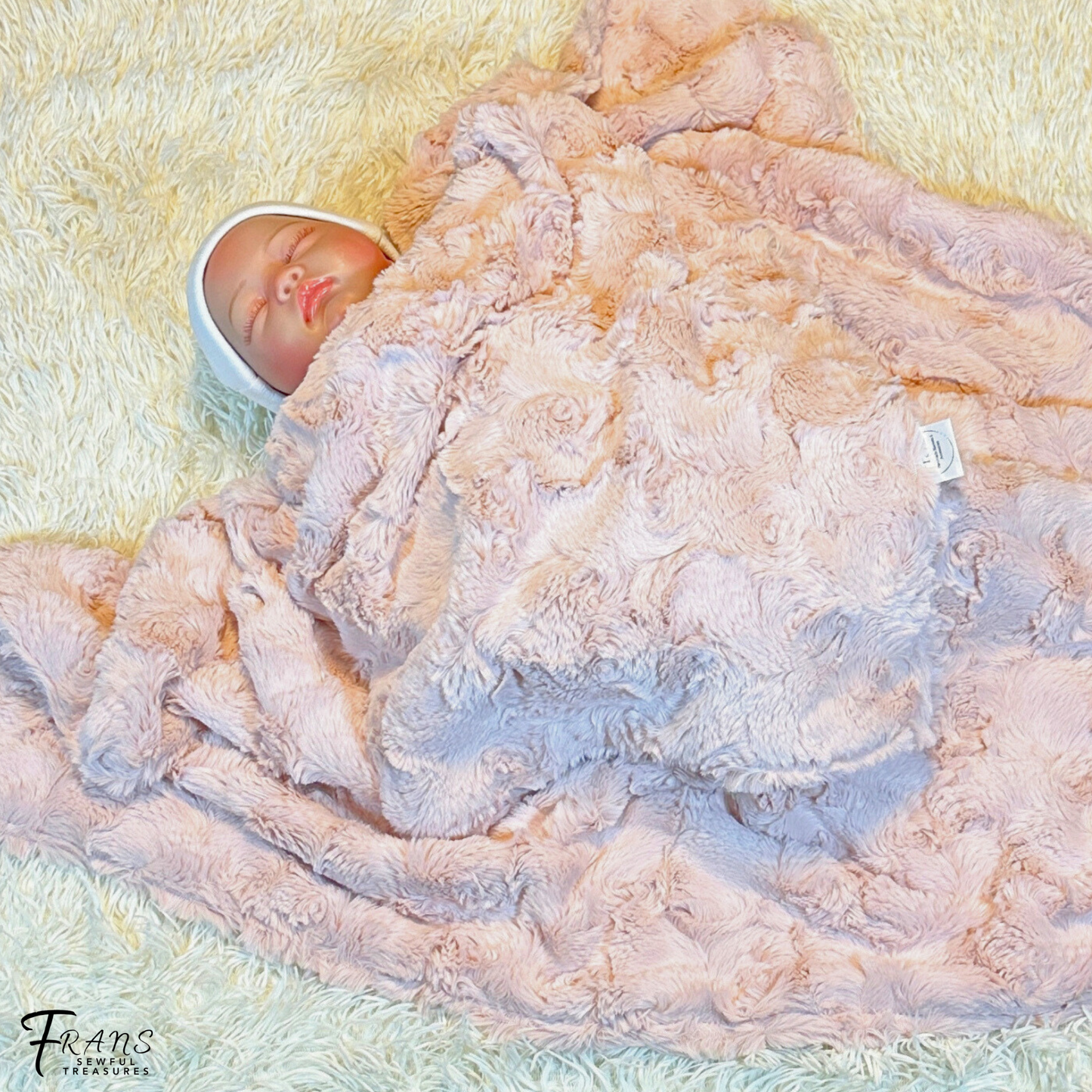 Blush Minky Baby Blanket Set for Soft and Cozy Snuggles, Luxury Minky Baby Wrap, Cuddly Newborn Blanket, High Quality Baby Shower Gift