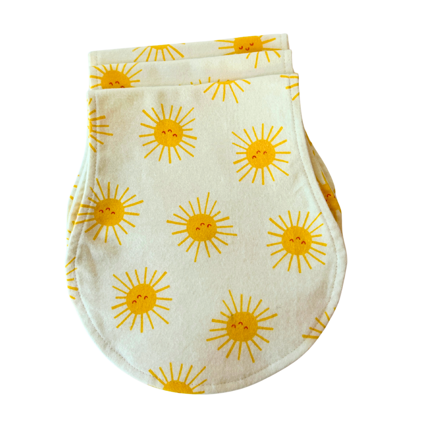 Little Ray of Sunshine – 3-Pack Handmade Cotton Flannel Burp Cloth Set, Large 9x19 Absorbent Baby Shower Gift