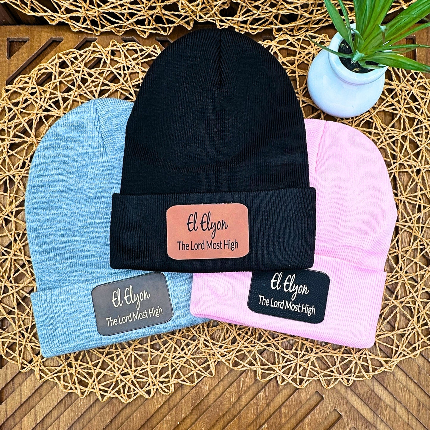 Faith-Inspired Beanie – Choose Your Name of God, Christian Streetwear Style