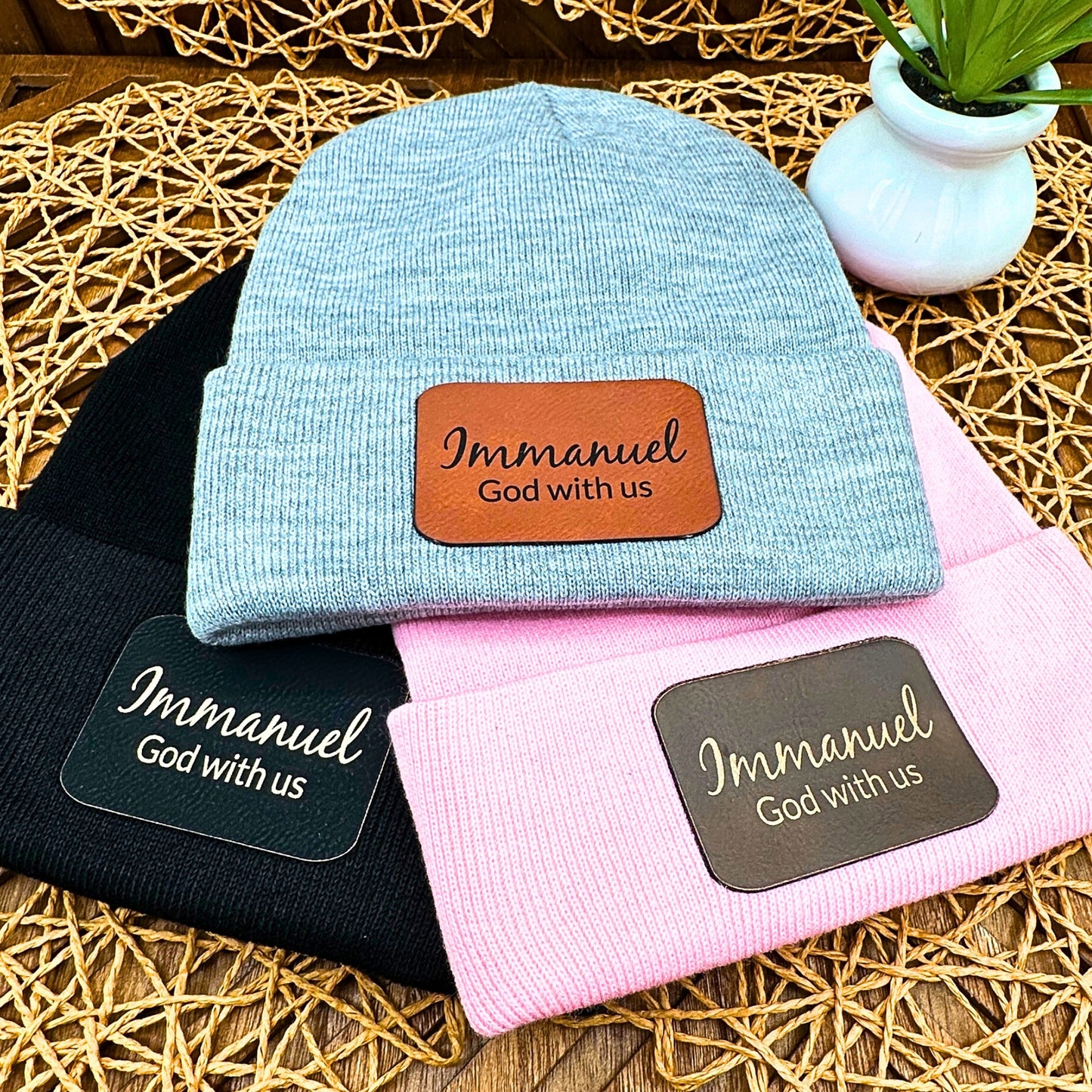 Faith-Inspired Beanie – Choose Your Name of God, Christian Streetwear Style