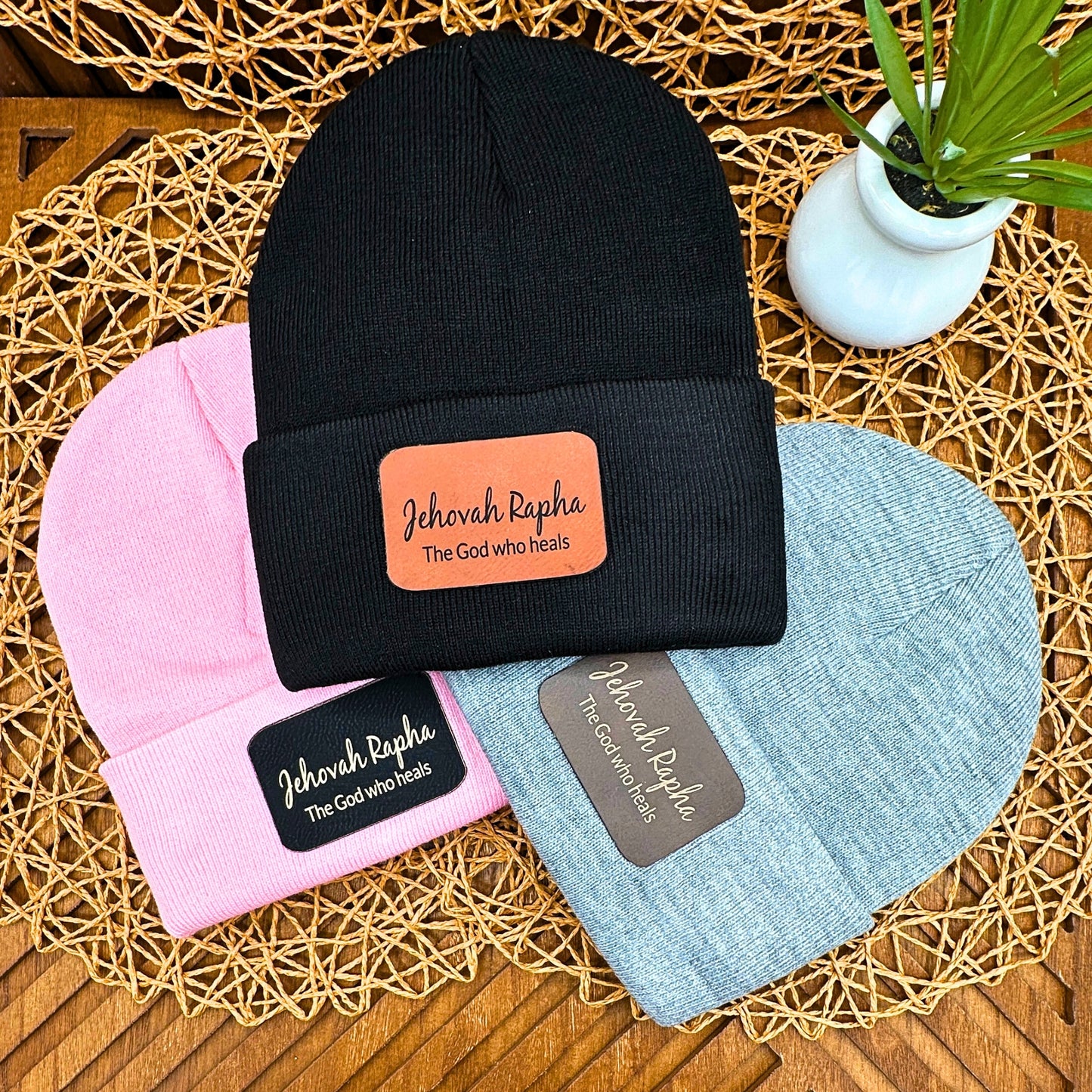 Faith-Inspired Beanie – Choose Your Name of God, Christian Streetwear Style