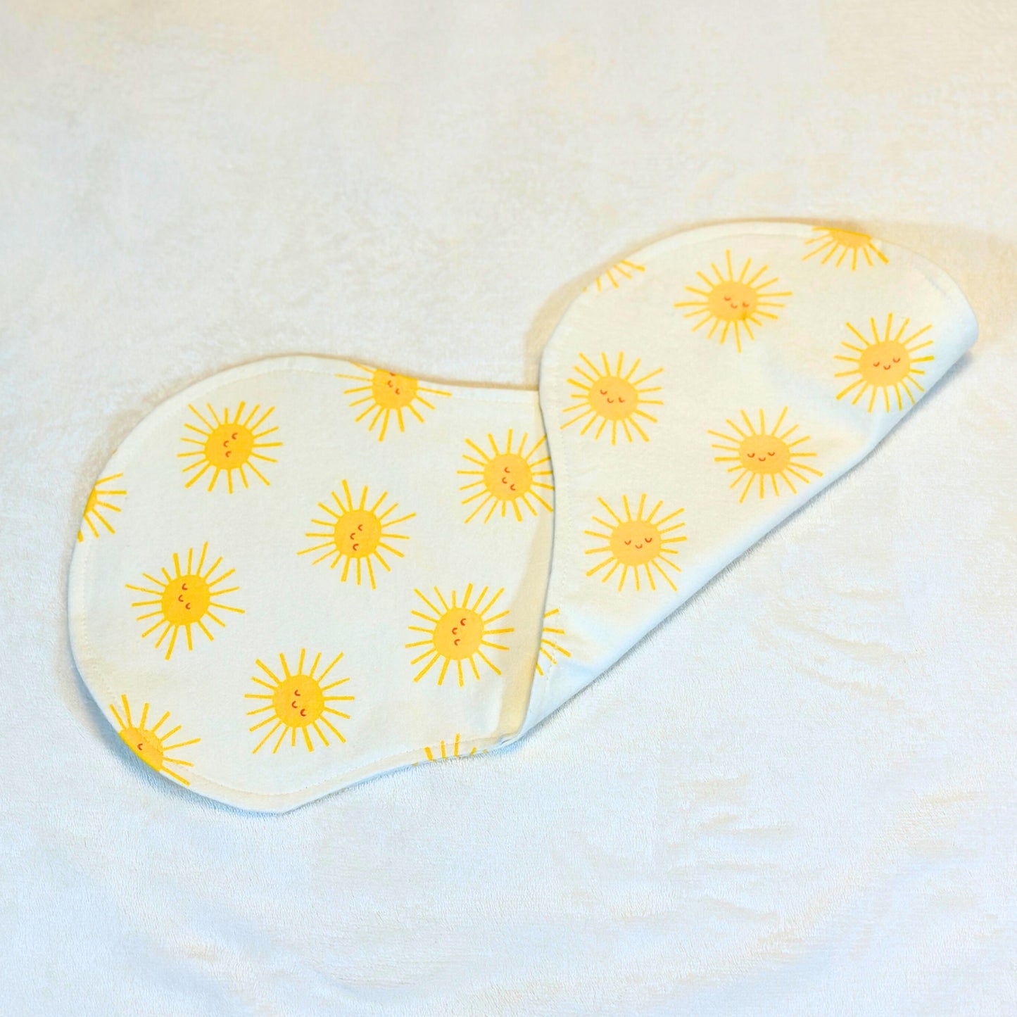 Little Ray of Sunshine – 3-Pack Handmade Cotton Flannel Burp Cloth Set, Large 9x19 Absorbent Baby Shower Gift