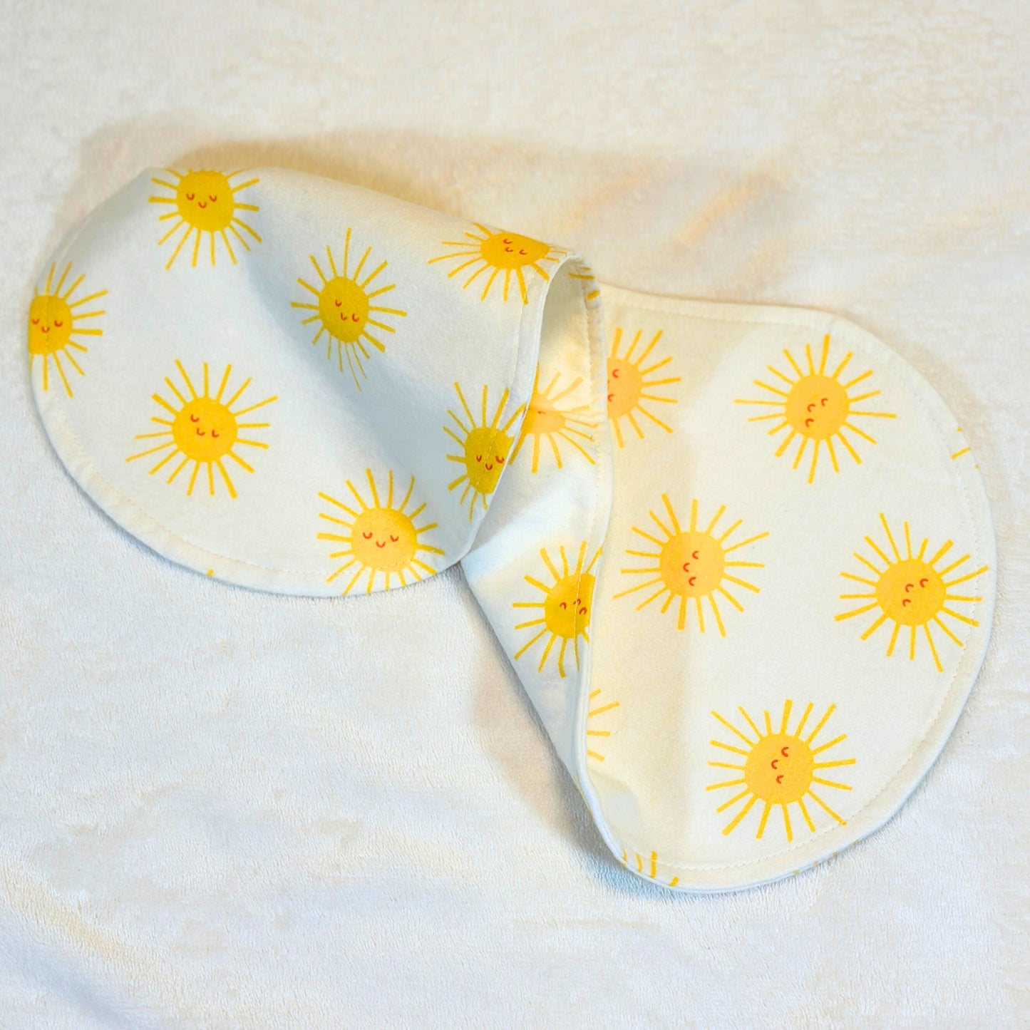 Little Ray of Sunshine – 3-Pack Handmade Cotton Flannel Burp Cloth Set, Large 9x19 Absorbent Baby Shower Gift