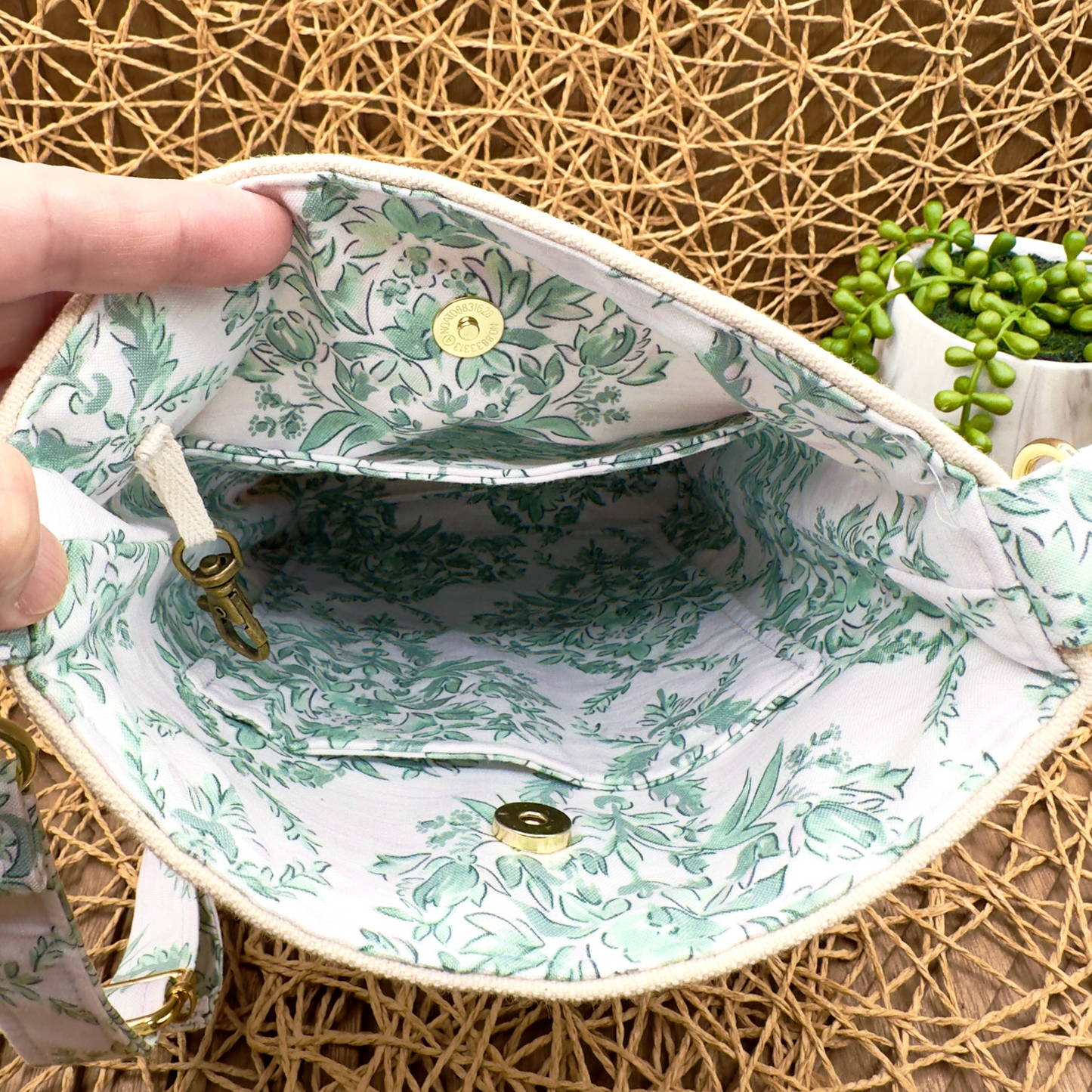 The Green Meadow Dash – Canvas & Cotton Crossbody