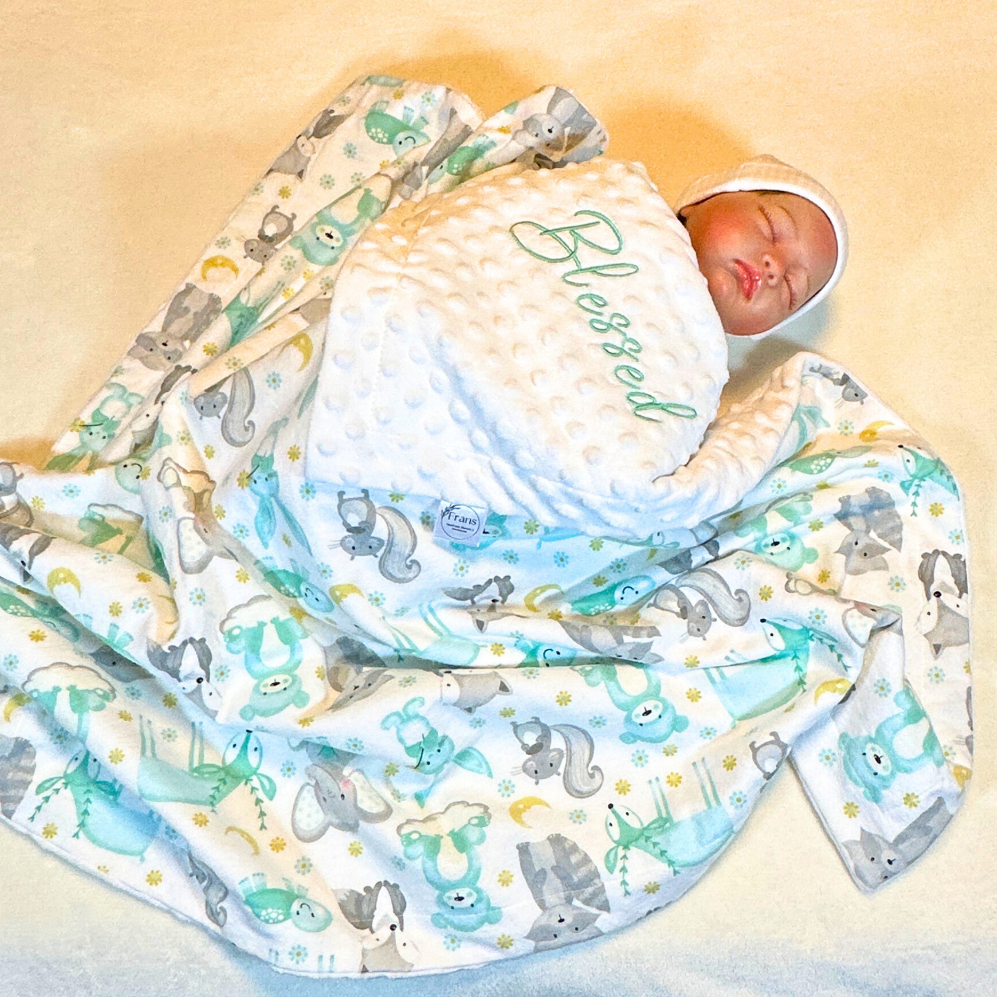 Charming Critters Flannel and Minky Baby Blanket - Ideal for Crib, Stroller, and Adventures